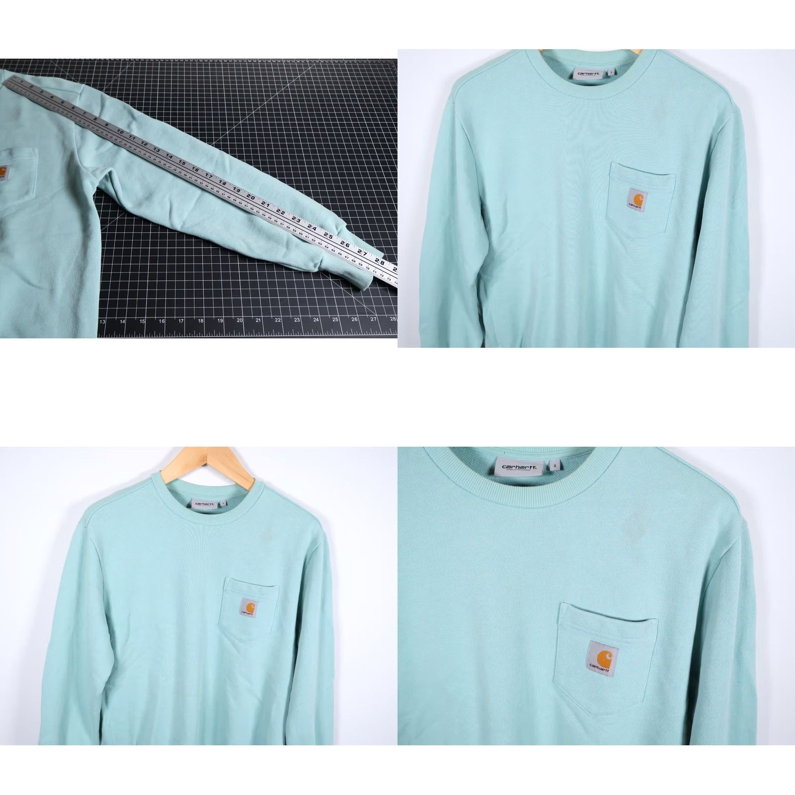 Carhartt Wip Carhartt WIP Sweatshirt Men Small Mint Green Pocket Loose French Terry Size US S / EU 44-46 / 1 - 8 Thumbnail
