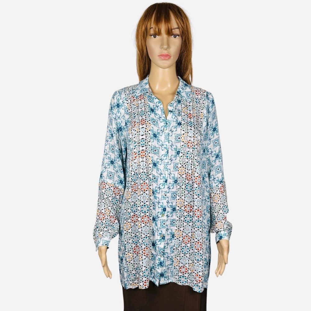 Other NWT New Jane and Delancey Patchwork Rayon Long Sleeve Shirt Size S / US 4 / IT 40 - 1 Thumbnail