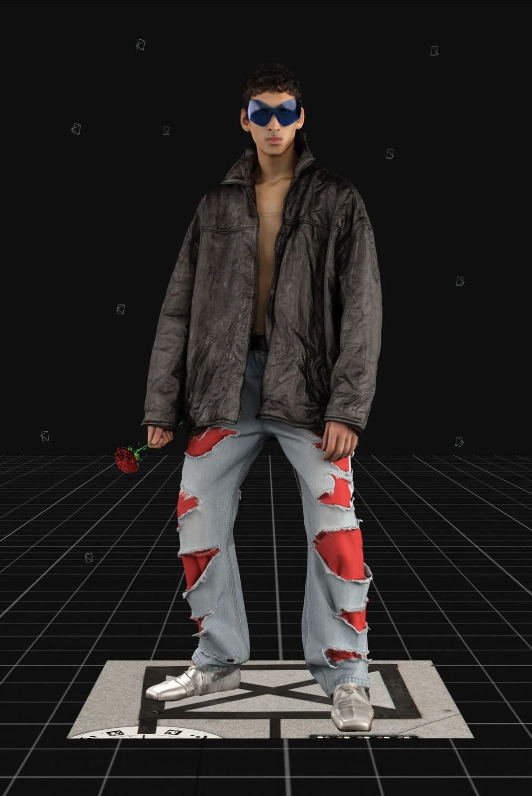 Balenciaga *RARE* Balenciaga AW21 Hybrid Slashed Denim Sz.XS Size US 30 / EU 46 - 1 Thumbnail