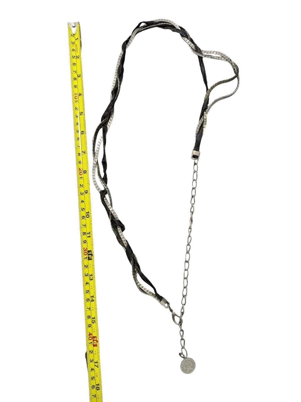 Other SILVER-TONE CHAIN NECKLACE & BLACK LEATHER FRANCE MEDAL Size ONE SIZE - 6 Thumbnail