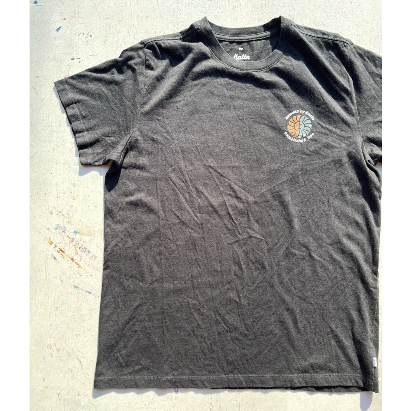 Katin Katin T-Shirt Black Spell-Out Logo M Surf Beach City 100% Organic Cotton Mens Regular Short Sleeve Size US M / EU 48-50 / 2 - 5 Thumbnail