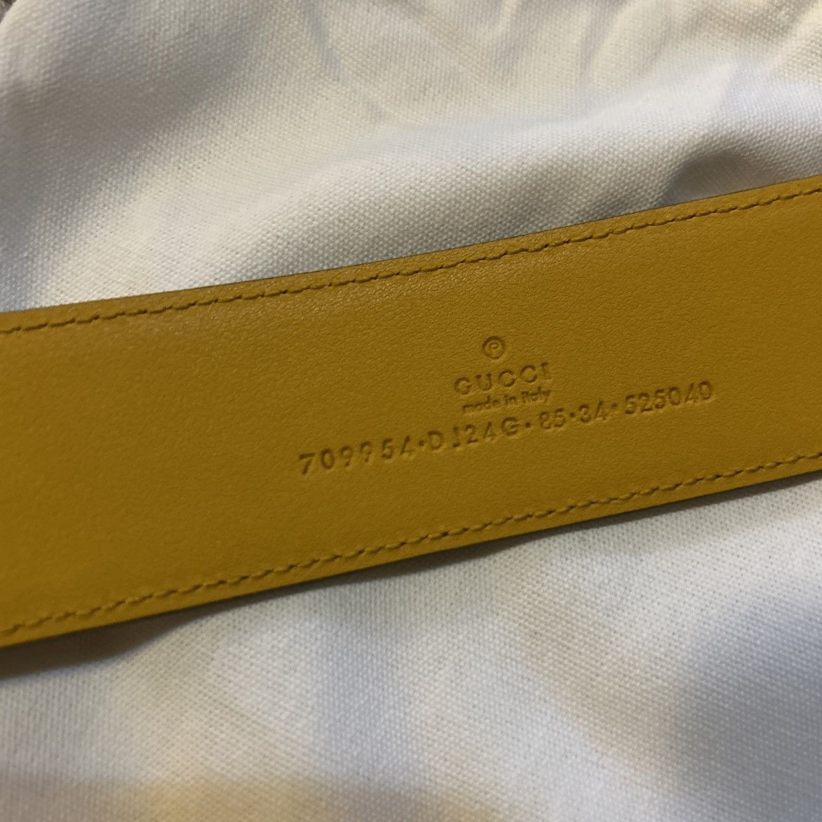 Gucci Gucci Belt 709954 G Memorable BUCKLE Two Tone Leather Belt Size 34 - 4 Thumbnail