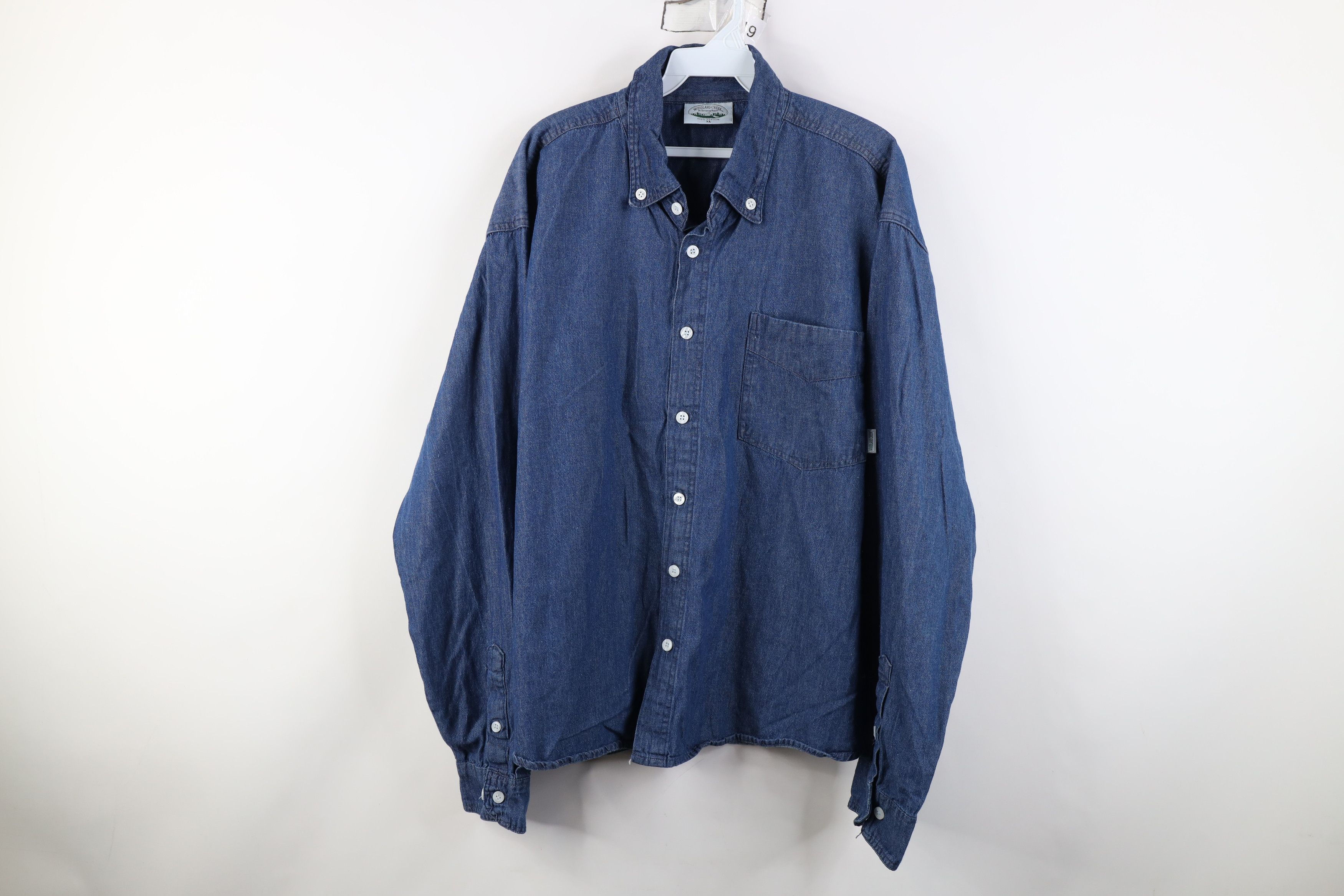 Vintage Vintage 90s Streetwear Denim Jean Button Down Shirt Blue Size US XL / EU 56 / 4 - 1 Thumbnail