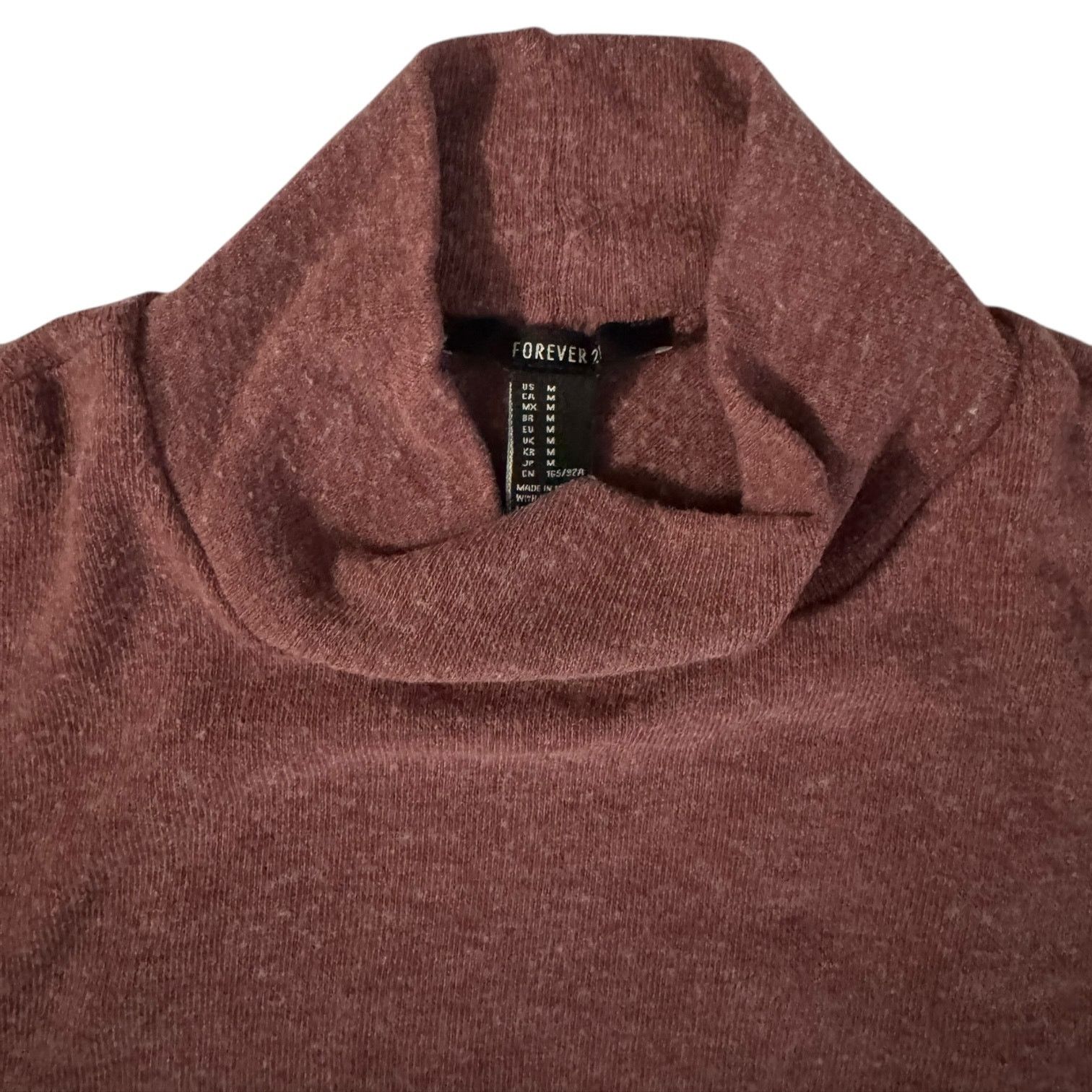 Forever 21 Forever 21 Dark Rose Cropped Mock Turtleneck Sweater Medium Size M / US 6-8 / IT 42-44 - 2 Thumbnail