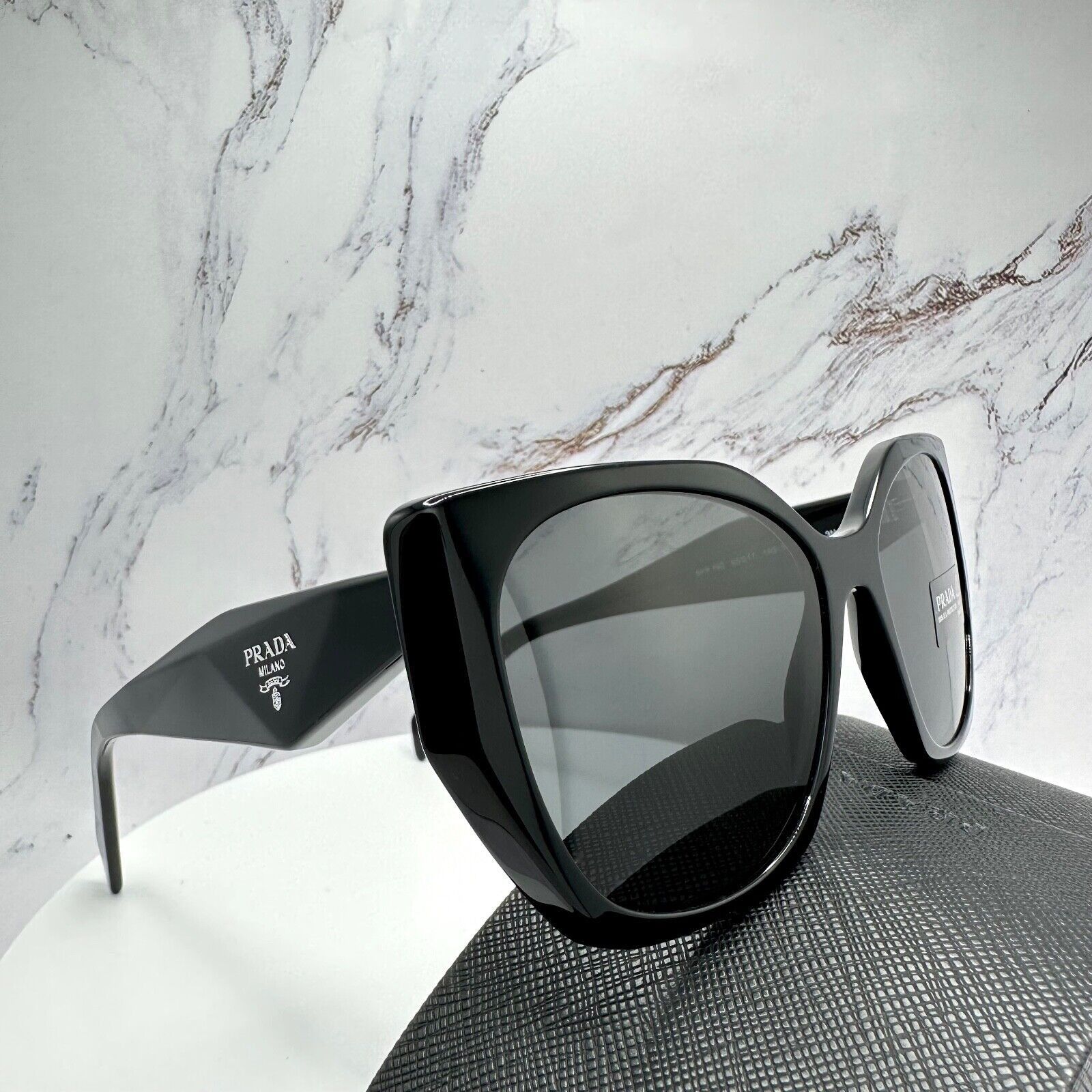 Prada New PRADA Sunglasses Black Symbole 100% Authentic Cat Eye Size ONE SIZE - 18 Thumbnail