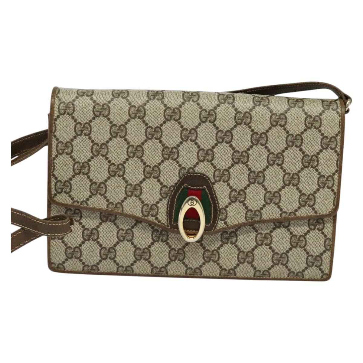 Gucci GUCCI GG Supreme Web Sherry Line Shoulder Bag Pvc Beige Gold Size ONE SIZE - 2 Thumbnail