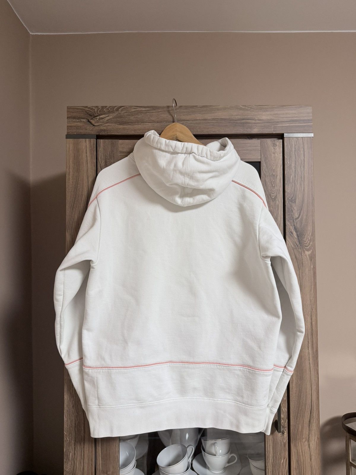 Supreme Supreme Piping Script Logo Hoodie Off White Pink M Size US M / EU 48-50 / 2 - 18 Thumbnail