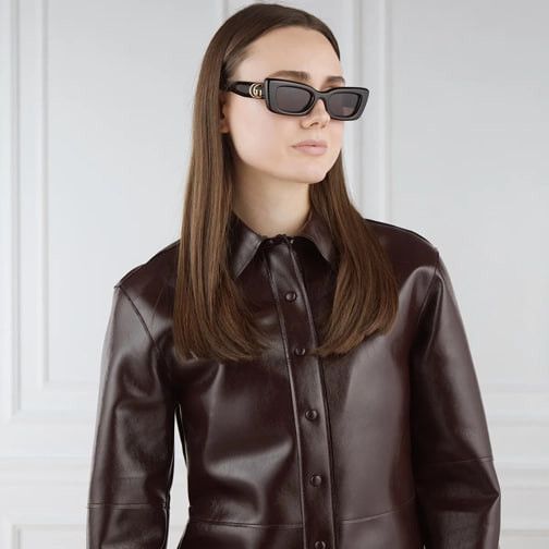 Gucci NEW GUCCI GG1827S 002 WOMEN DARK HAVANA SUNGLASSES GUCCI Size ONE SIZE - 4 Thumbnail