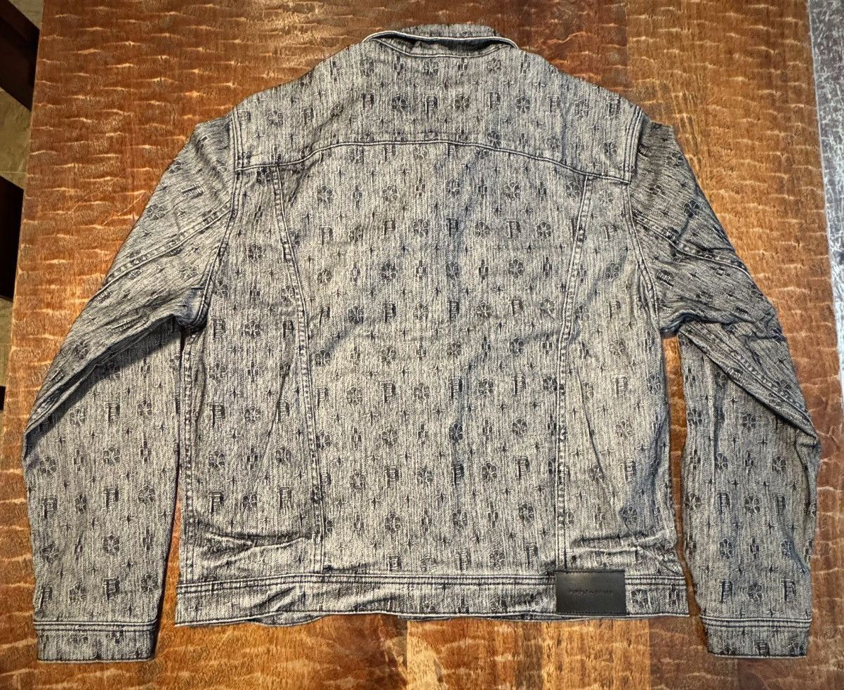 Purple Brand Purple Brand Black Denim White Monogram Flocked Jacket L Size US L / EU 52-54 / 3 - 2 Thumbnail
