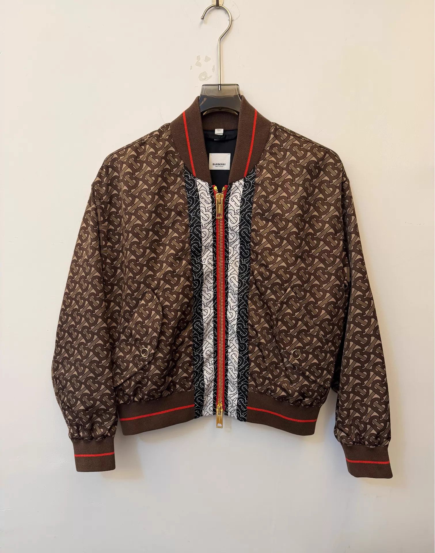 Burberry Burberry Logo Print Jacket Saddle Brown Sz 8 New Auth Size M / US 6-8 / IT 42-44 - 1 Thumbnail