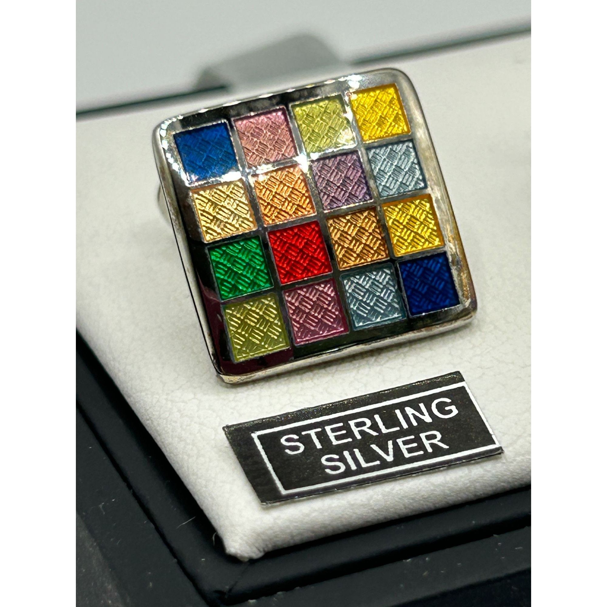 David Donahue David Donahue Men's Multicolor Sterling Silver Cuff Links Size ONE SIZE - 3 Thumbnail