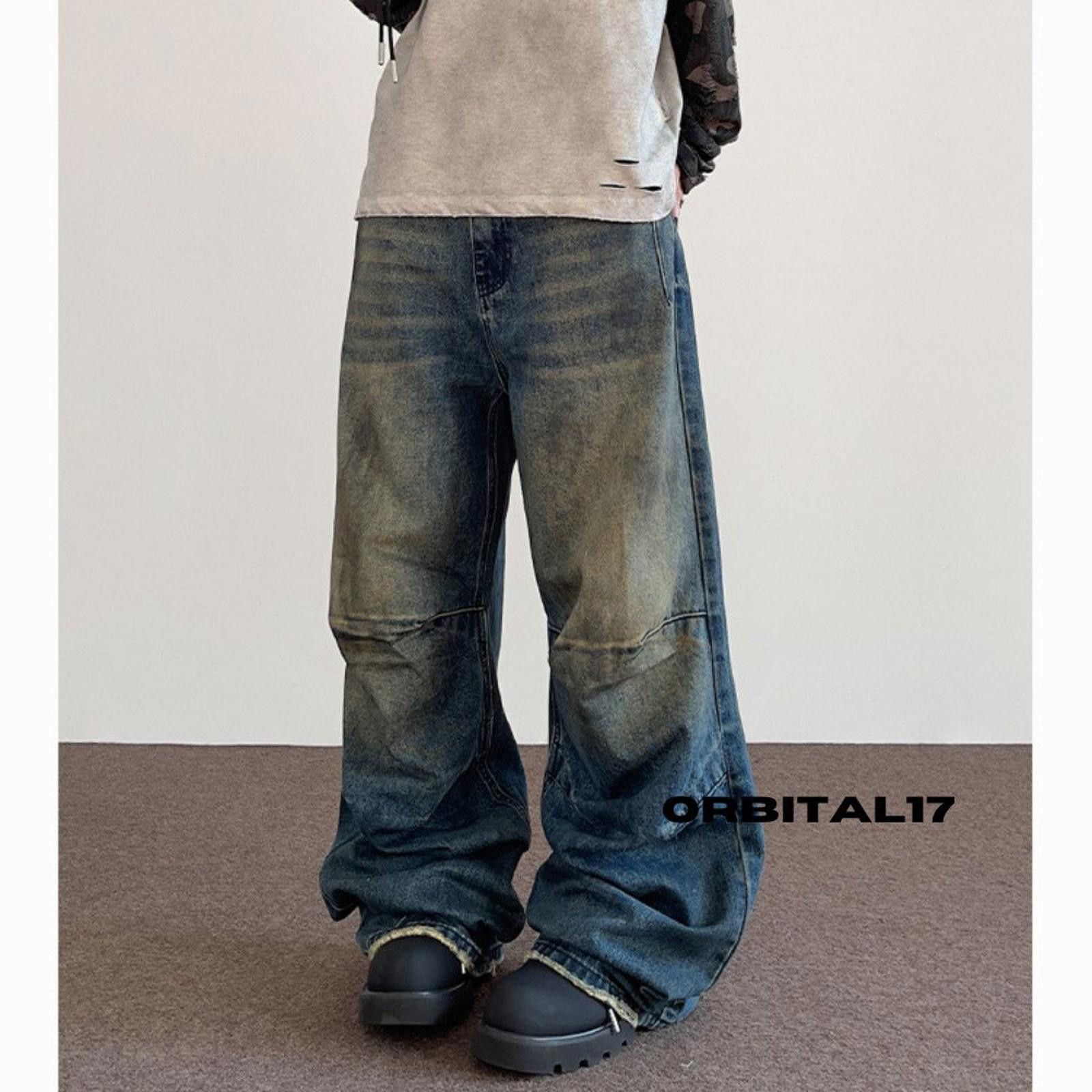 Vintage Washed Distressed Denim Jeans, Flare Jeans Size US 32 / EU 48 - 4 Thumbnail