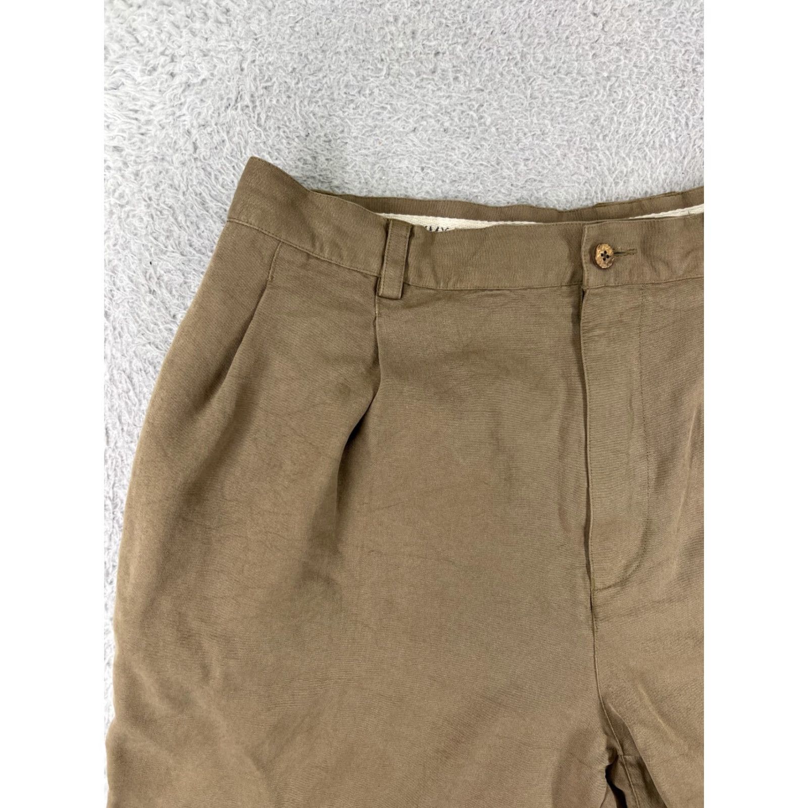 Tommy Bahama Tommy Bahama Shorts Men 38 Beige Silk Pleated Relax Beach Vacation Golf Golfer Size US 38 / EU 54 - 6 Thumbnail