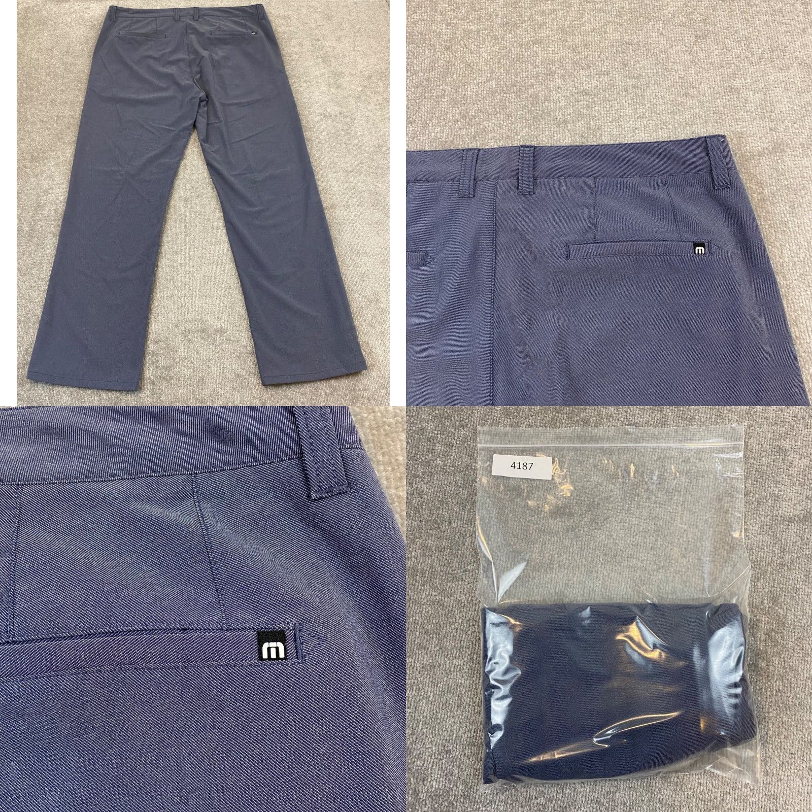 TravisMathew Travis Mathew Pants Mens 38x31 Straight Blue Chino Khaki Performance Golf Casual Classic 5-Pocket Design Belt Loops Boy/Men? Size US 38 / EU 54 - 8 Thumbnail