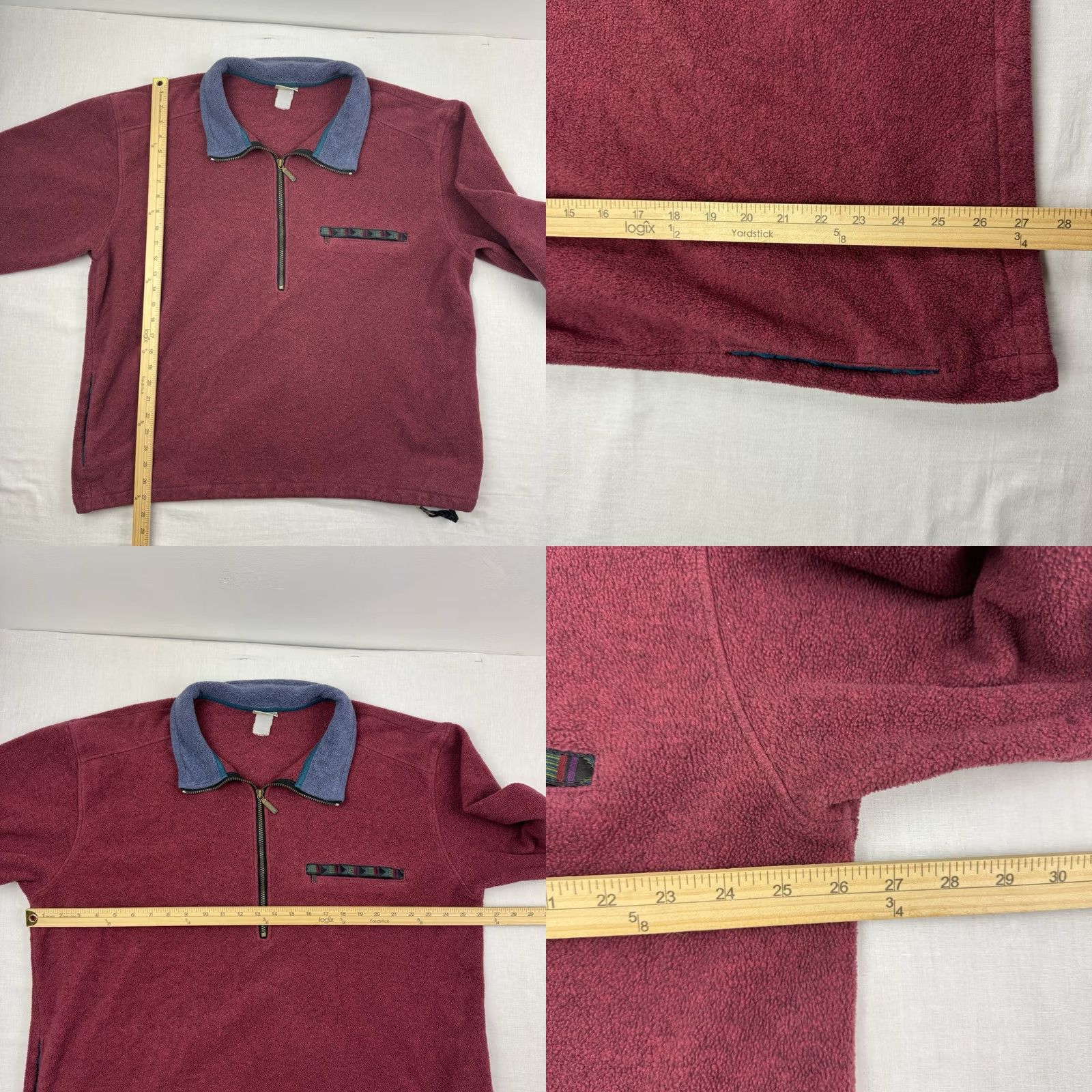 Vintage VINTAGE L.L. Bean Jacket Quarter Zip Fleece Red XL Men Outdoor Nature 90s Collared Zip Size US XL / EU 56 / 4 - 8 Thumbnail