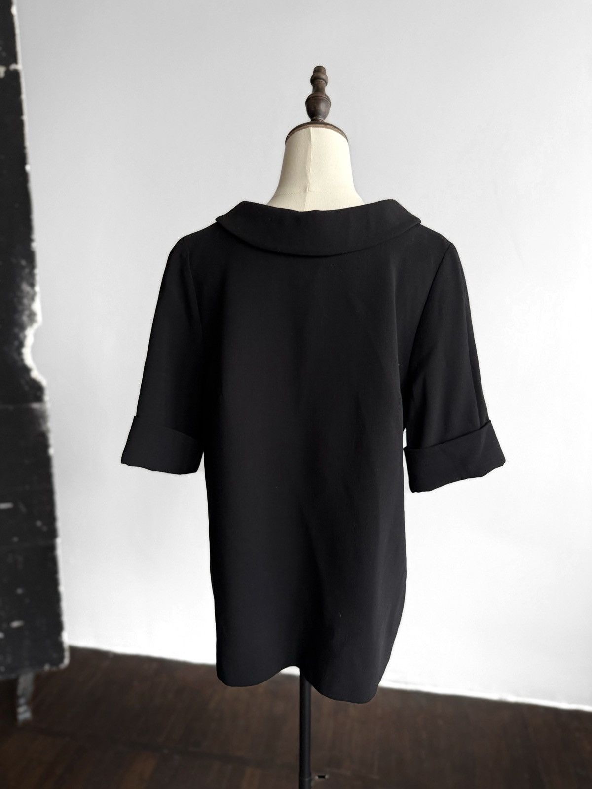 Escada Escada Womens Black Structured Roll Neck Short Sleeve Top Size M / US 6-8 / IT 42-44 - 3 Thumbnail