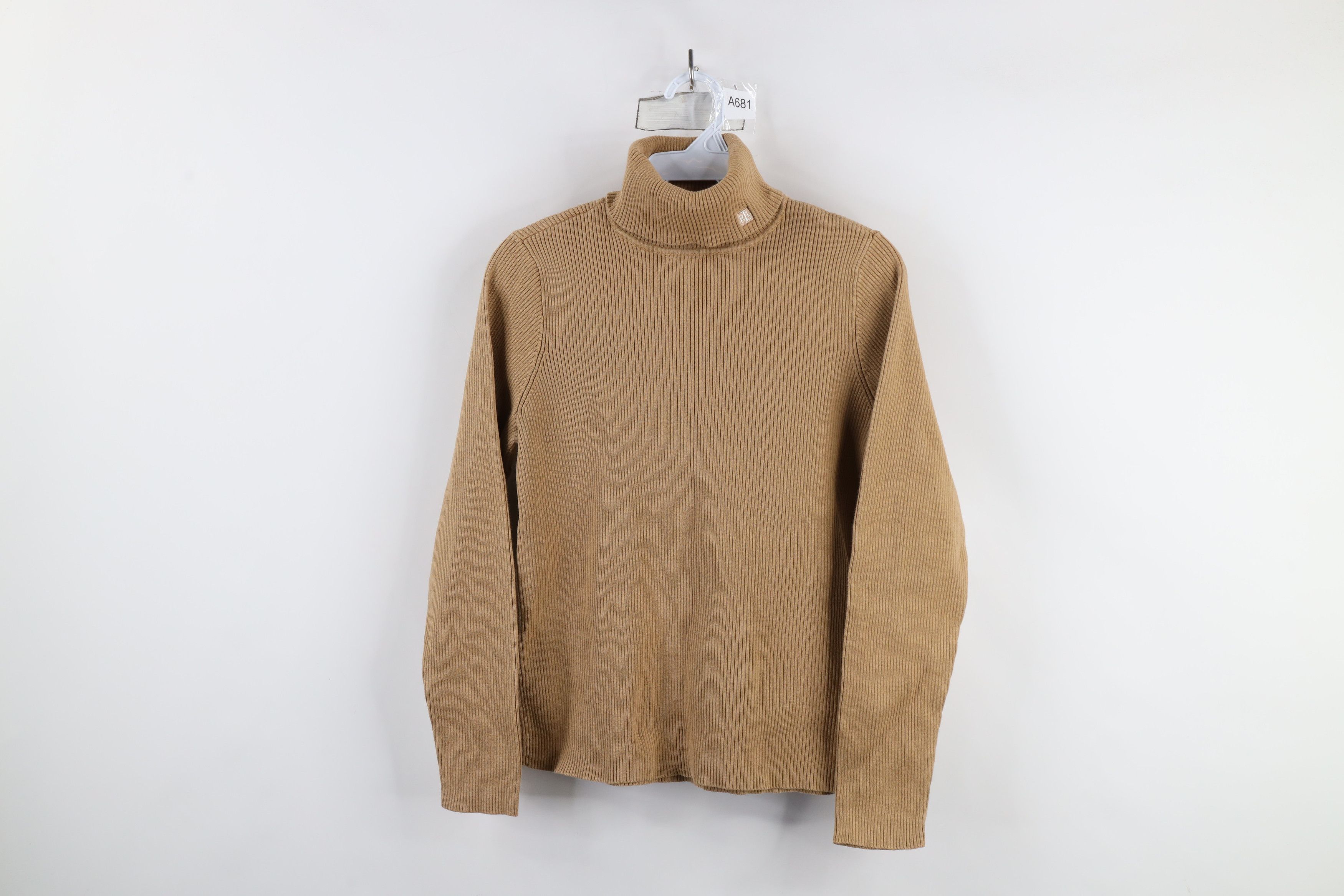 Ralph Lauren × Vintage Vintage 90s Ralph Lauren Ribbed Knit Turtleneck Sweater Size L / US 10 / IT 46 - 1 Thumbnail