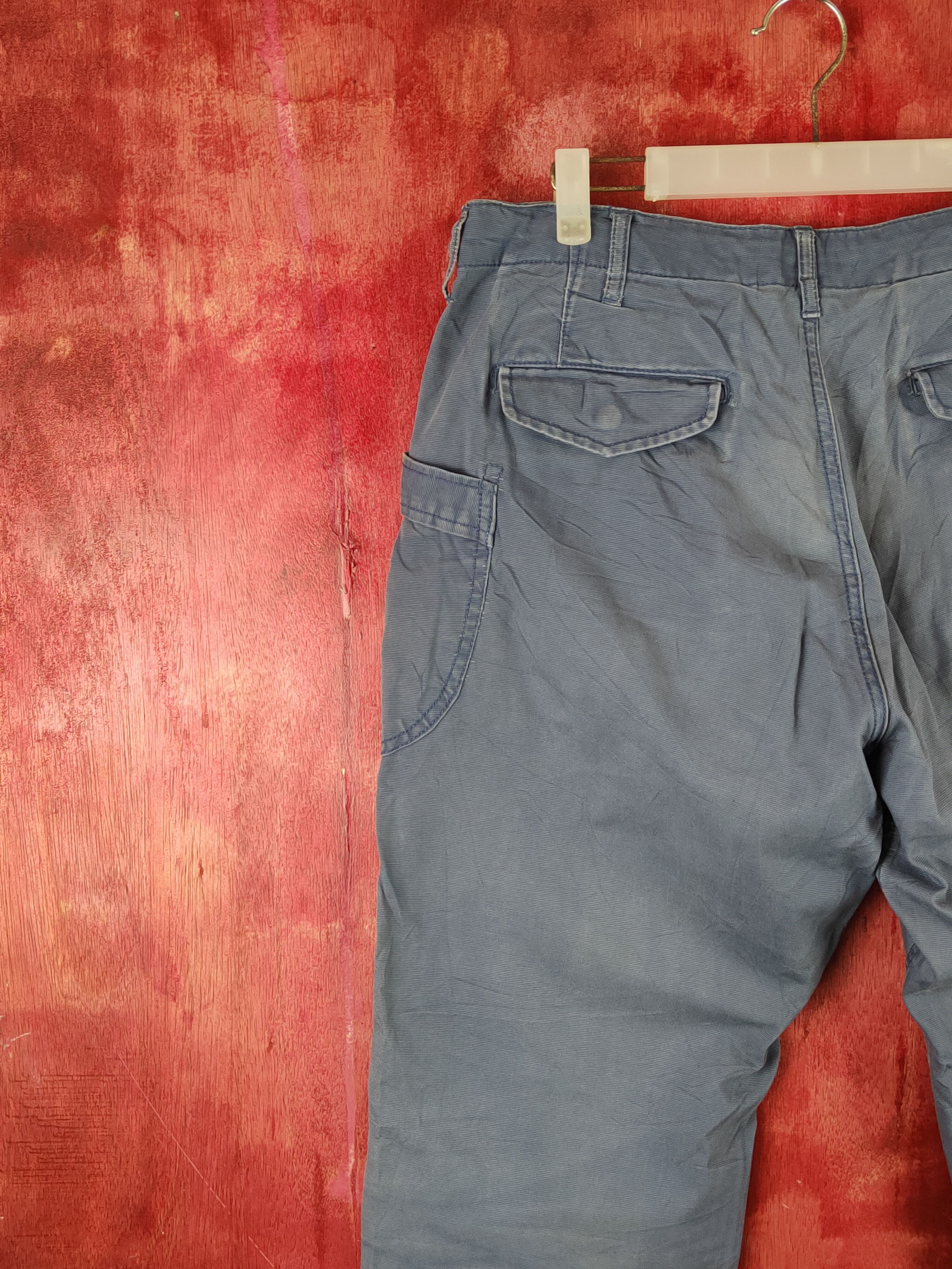 Japanese Brand Coen Blue Faded Multipocket Tactical Cargo Pants #S1763 Size US 33 - 8 Thumbnail