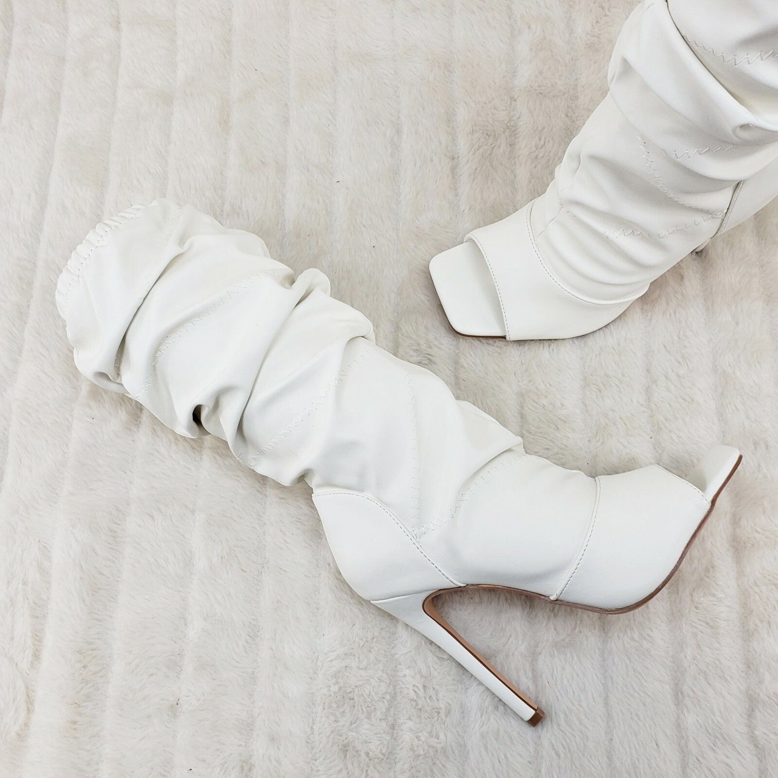 Other Victoria Bone White Square toe Mid Calf Adjustable Slouch Sc Size US 11 / IT 41 - 3 Thumbnail