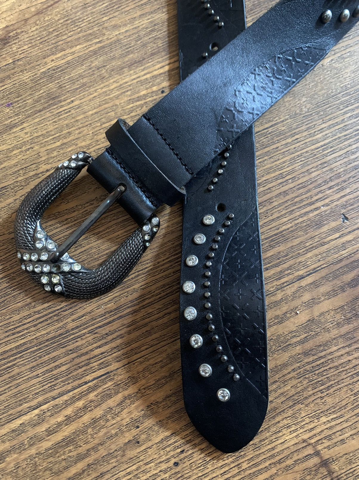 If Six Was Nine 🌑BLACKFRIDAY🌑 Black leather assymetrical studded belt Size ONE SIZE - 2 Thumbnail