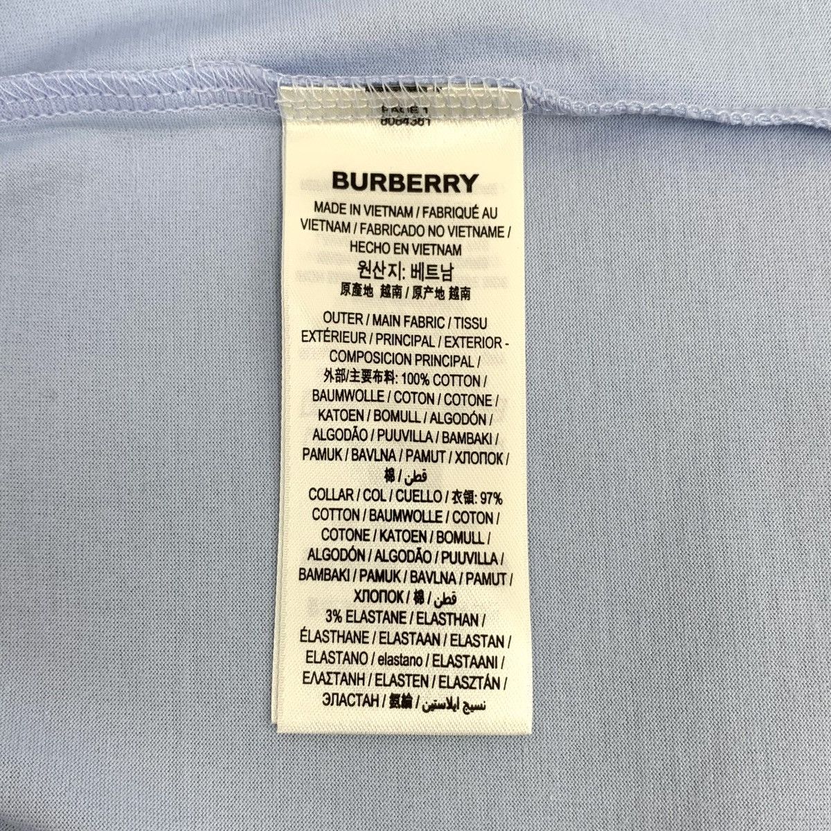 Burberry Burberry 24 Blue Logo Embroidered Short Sleeve T-Shirt K26WX Size S / US 4 / IT 40 - 8 Thumbnail