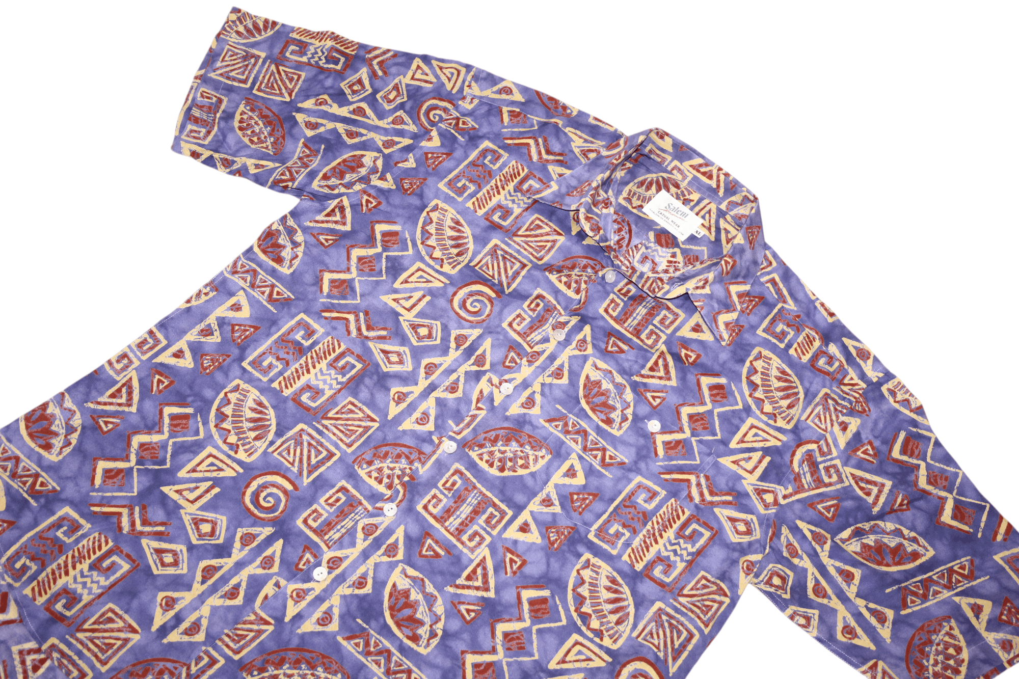Salem Sportswear 80s Salem USA abstract printed viscose party hawaiian shirt Size US XL / EU 56 / 4 - 10 Thumbnail