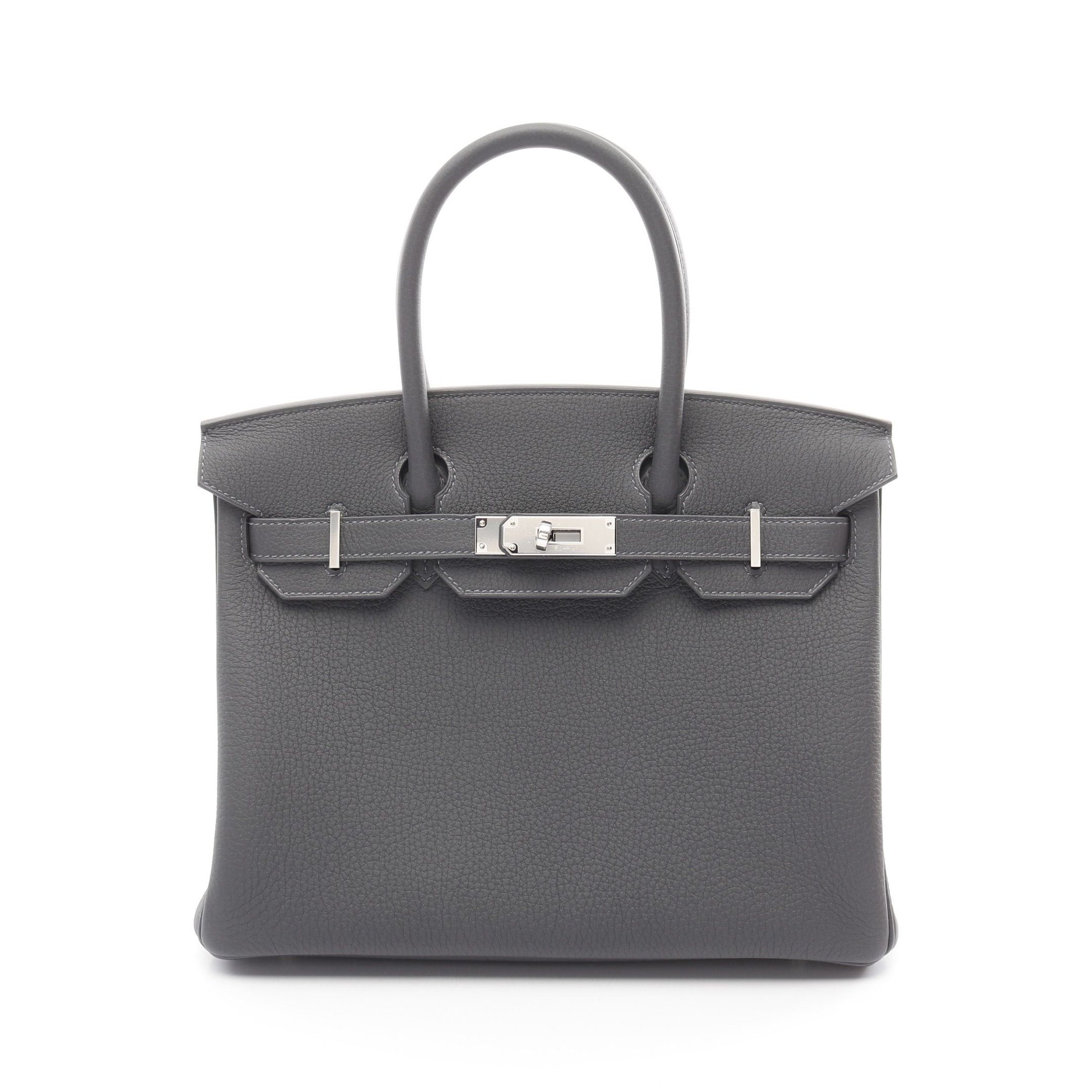 Hermes Hermes Birkin 30 Grimist Handbag Togo Gray Silver Hardware Double Engraved Size ONE SIZE - 1 Thumbnail