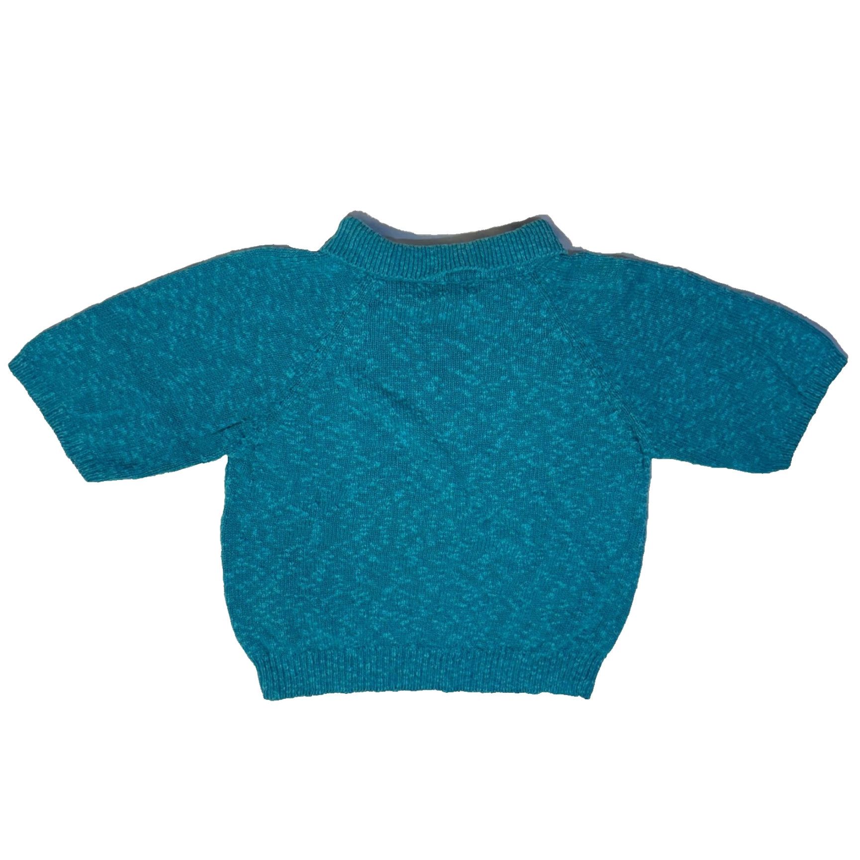 Vintage VINTAGE Robert Scott Turquoise Knitted Sweater - S Linen Cotton Blend Collared Size S / US 4 / IT 40 - 6 Thumbnail