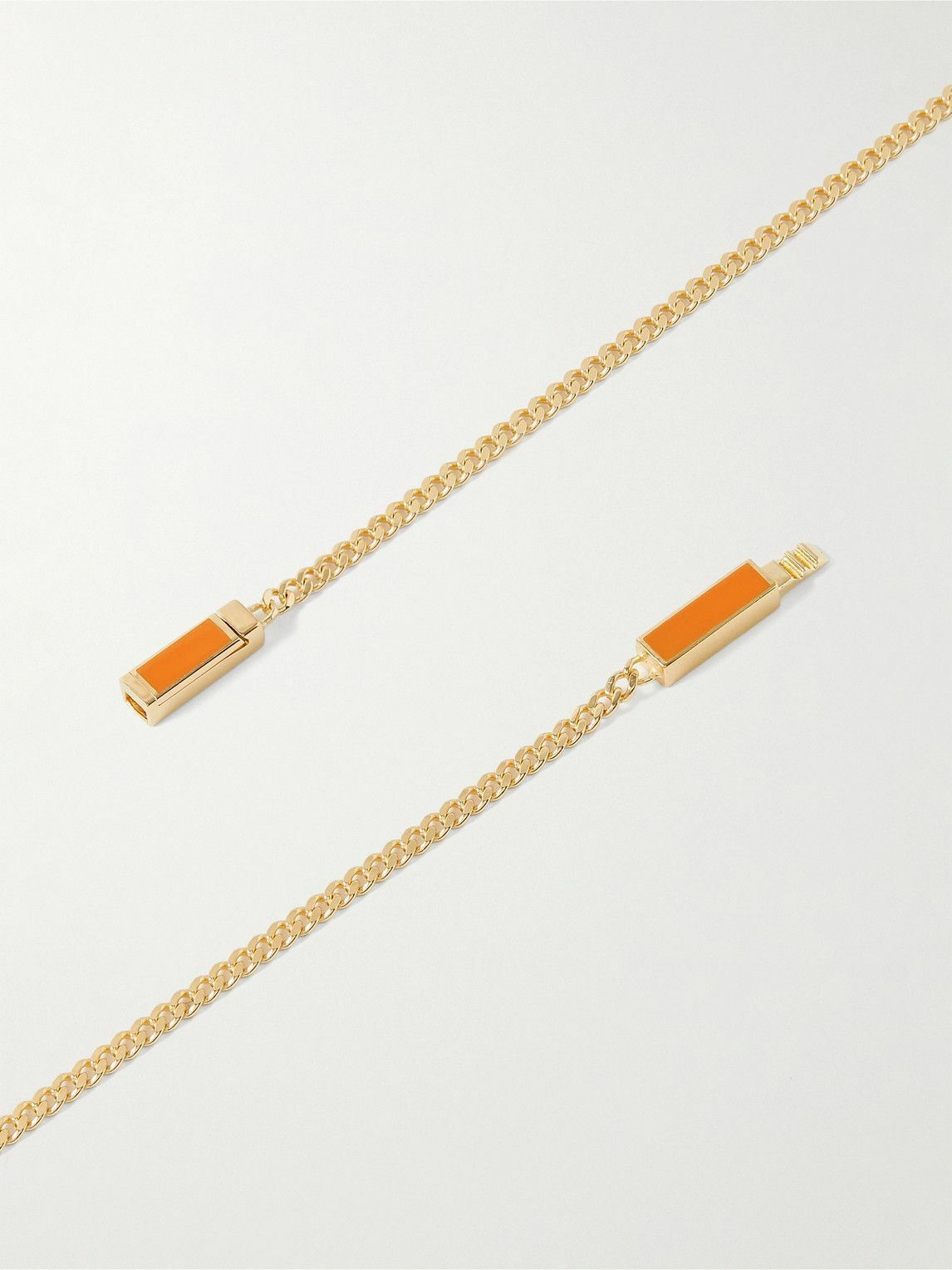 BOTTEGA VENETA ID orange & gold Sterling silver necklace q