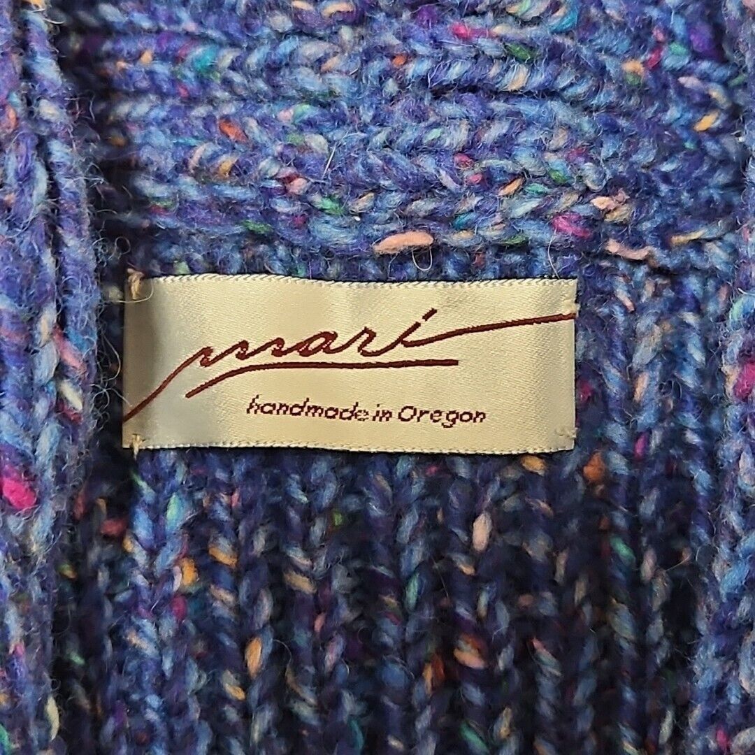 Vintage Vtg Ravelry Wool Sweater Womens M/L Purple Blue Fleck Chunky Size M / US 6-8 / IT 42-44 - 7 Thumbnail
