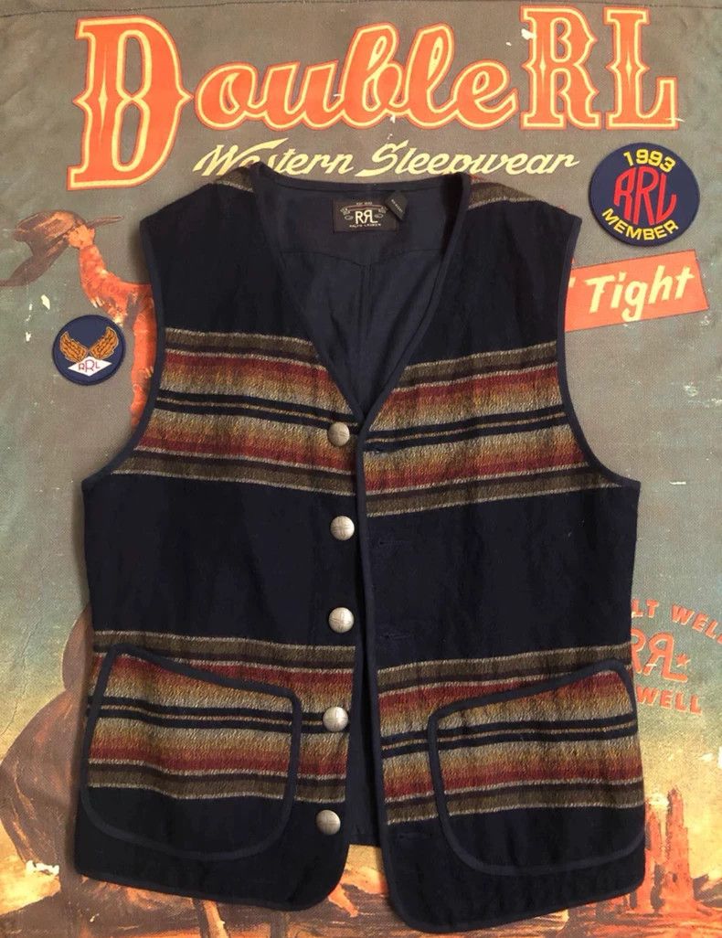 RRL Ralph Lauren RRL Ralph Lauren Old silver buckle southwest striped vest Size US S / EU 44-46 / 1 - 1 Thumbnail