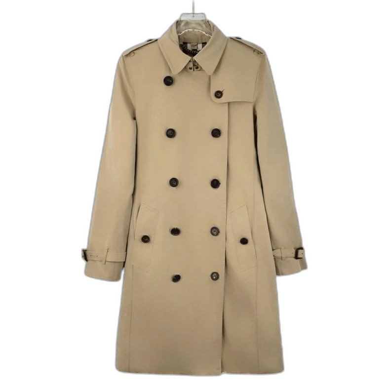 Burberry Brown Cotton Double-Breasted Trench Coat