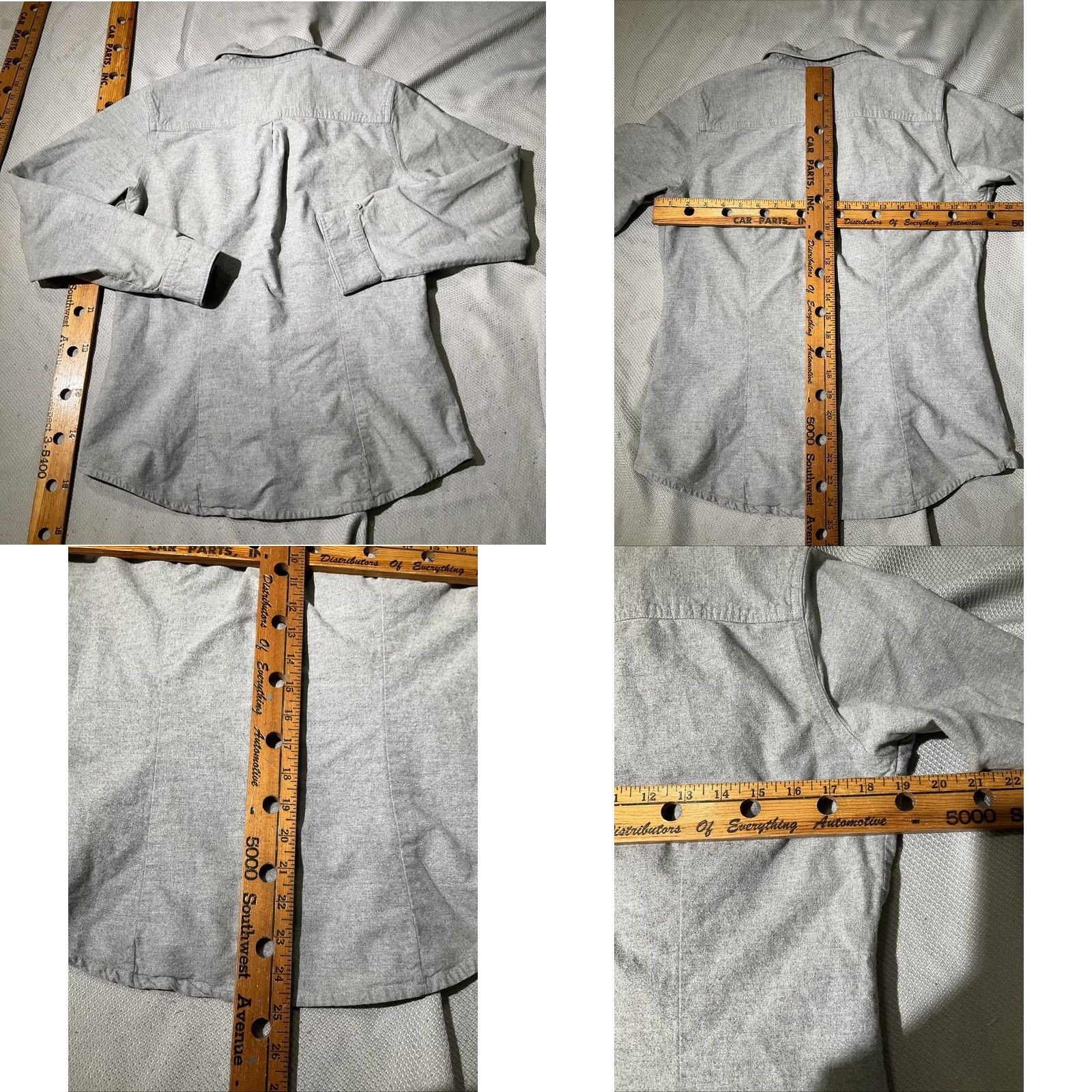 Vintage Woolrich Shirt Womens Medium Gray Pearl Snap Button-Up Flannel Chamois 100% Cotton Casual Preppy Basic Size M / US 6-8 / IT 42-44 - 9 Thumbnail