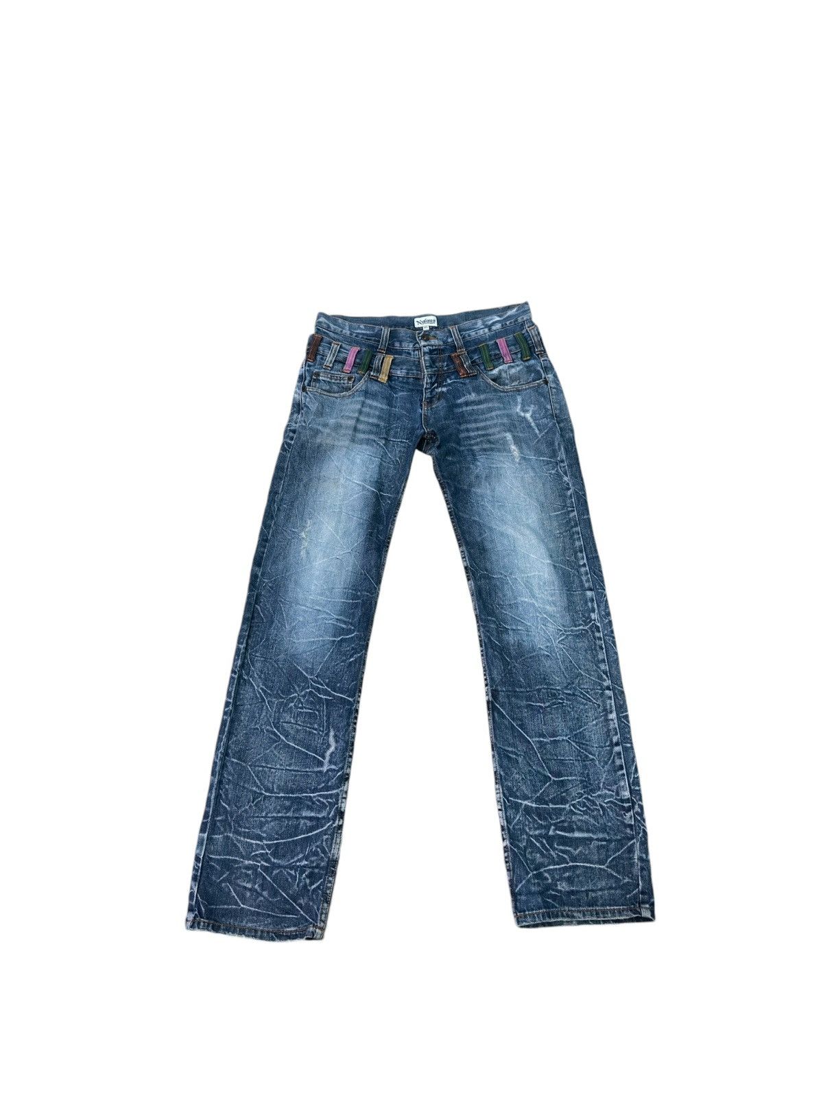 NYLAUS DOUBLE WAIST DENIM JEANS