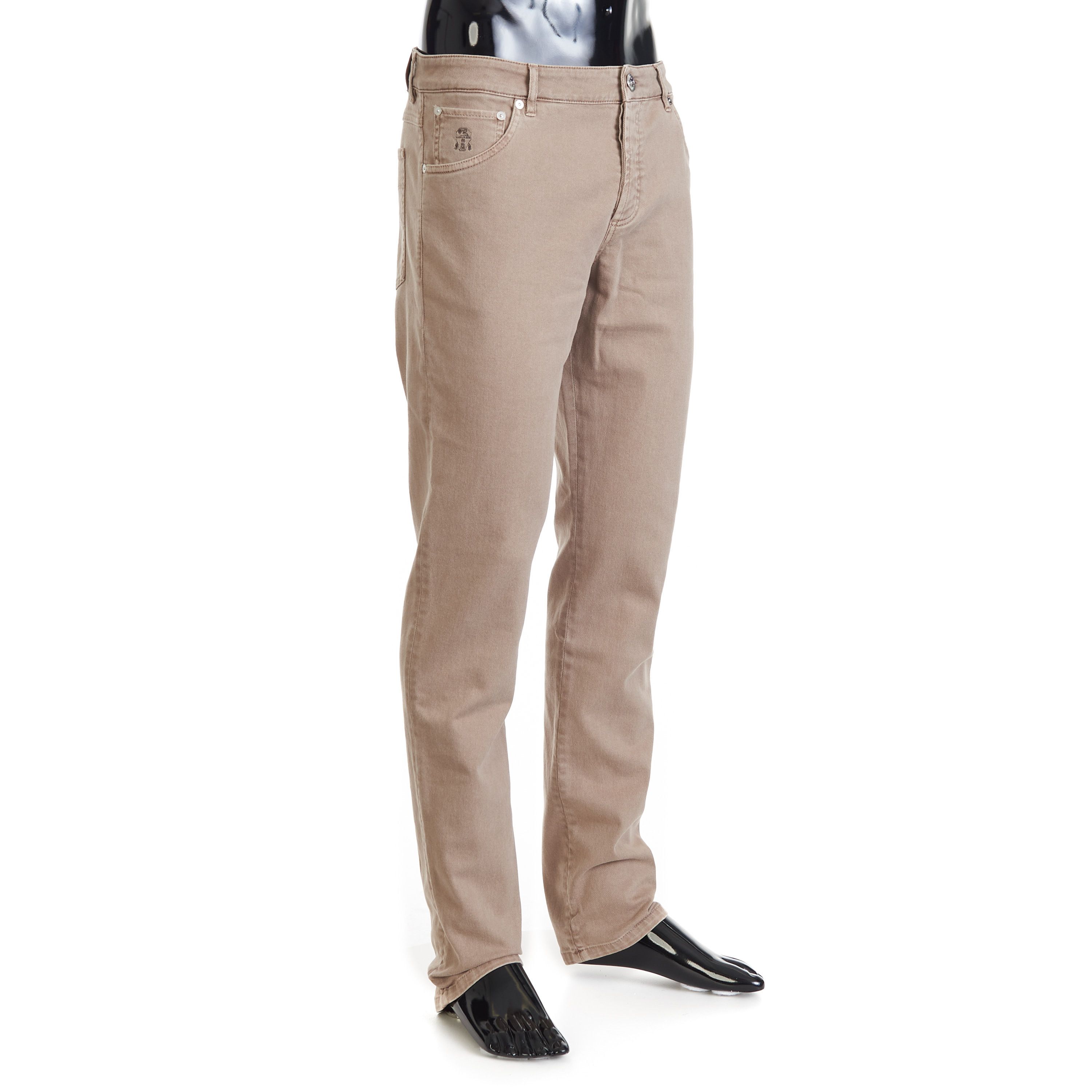 Brunello Cucinelli Light Brown Stretch Denim Trousers - Slim Fit, Five-Pocket Size US 40 / EU 56 - 7 Thumbnail