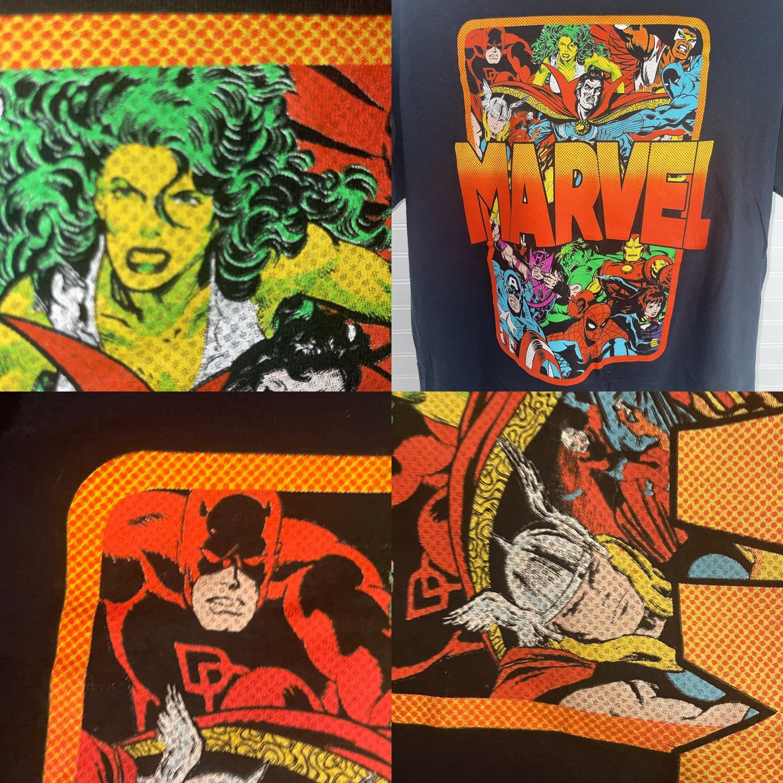 Vintage VINTAGE Marvel Group Graphic Shirt Men 2XL Black Crew Neck Short Sleeve Cotton RN#86947 Size US XXL / EU 58 / 5 - 10 Thumbnail