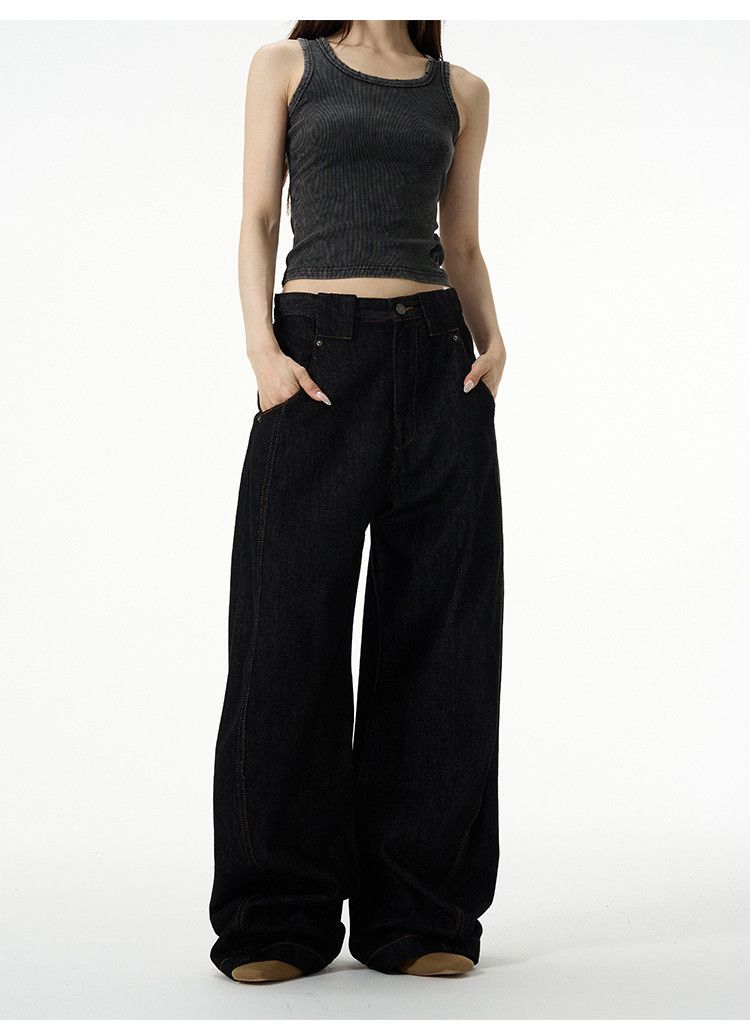 Japanese Brand American retro wide-leg loose curved jeans for men Size US 32 / EU 48 - 3 Thumbnail