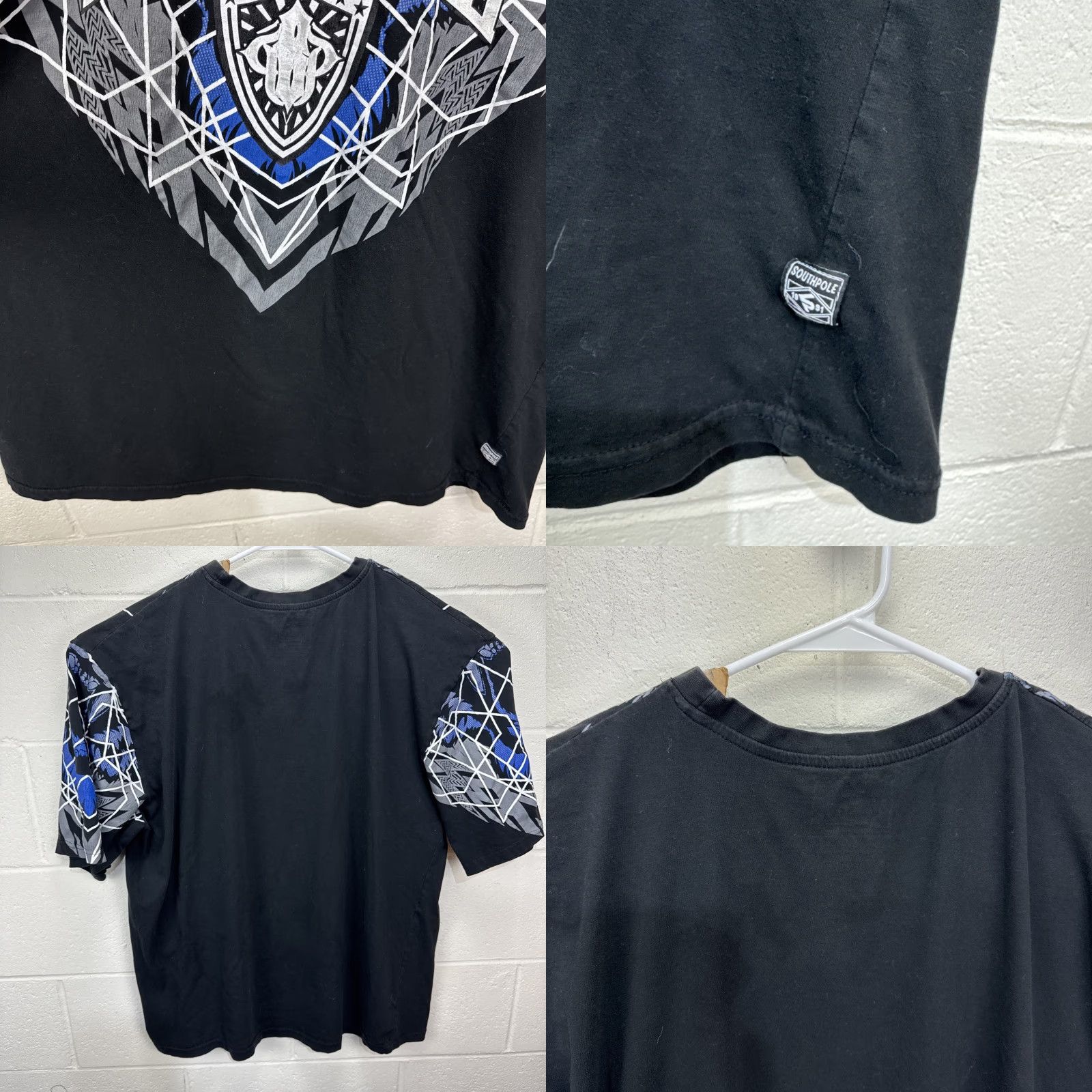 Southpole VINTAGE Southpole T-Shirt Big & Tall Black 4XLB 4XL Graphic Print Foil 90s Stain Glass Hip Hop Mens Size US XXL / EU 58 / 5 - 8 Thumbnail