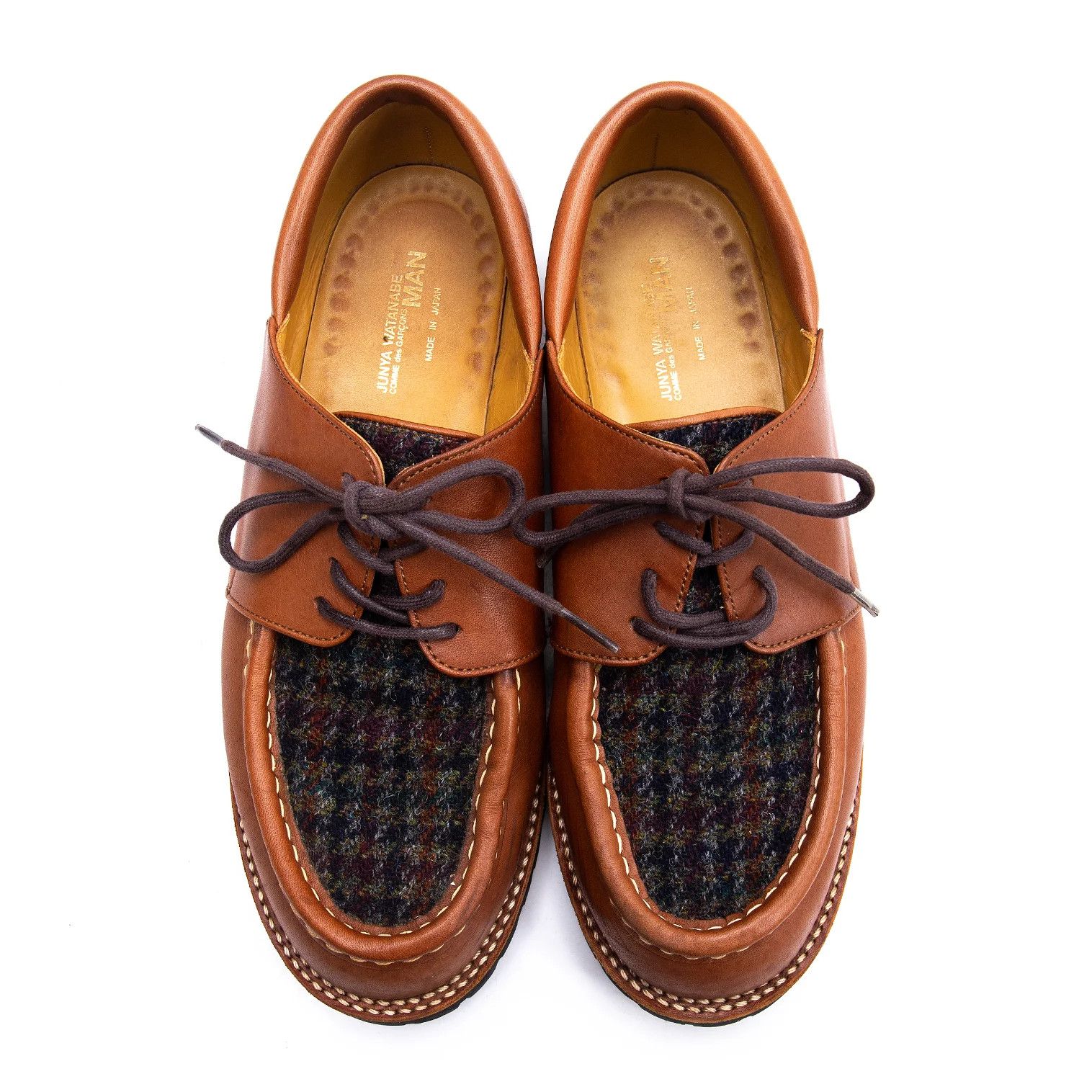 Junya Watanabe T and Leather Austrian Shoes in Brown, Size 27cm Size US 9 / EU 42 - 2 Thumbnail