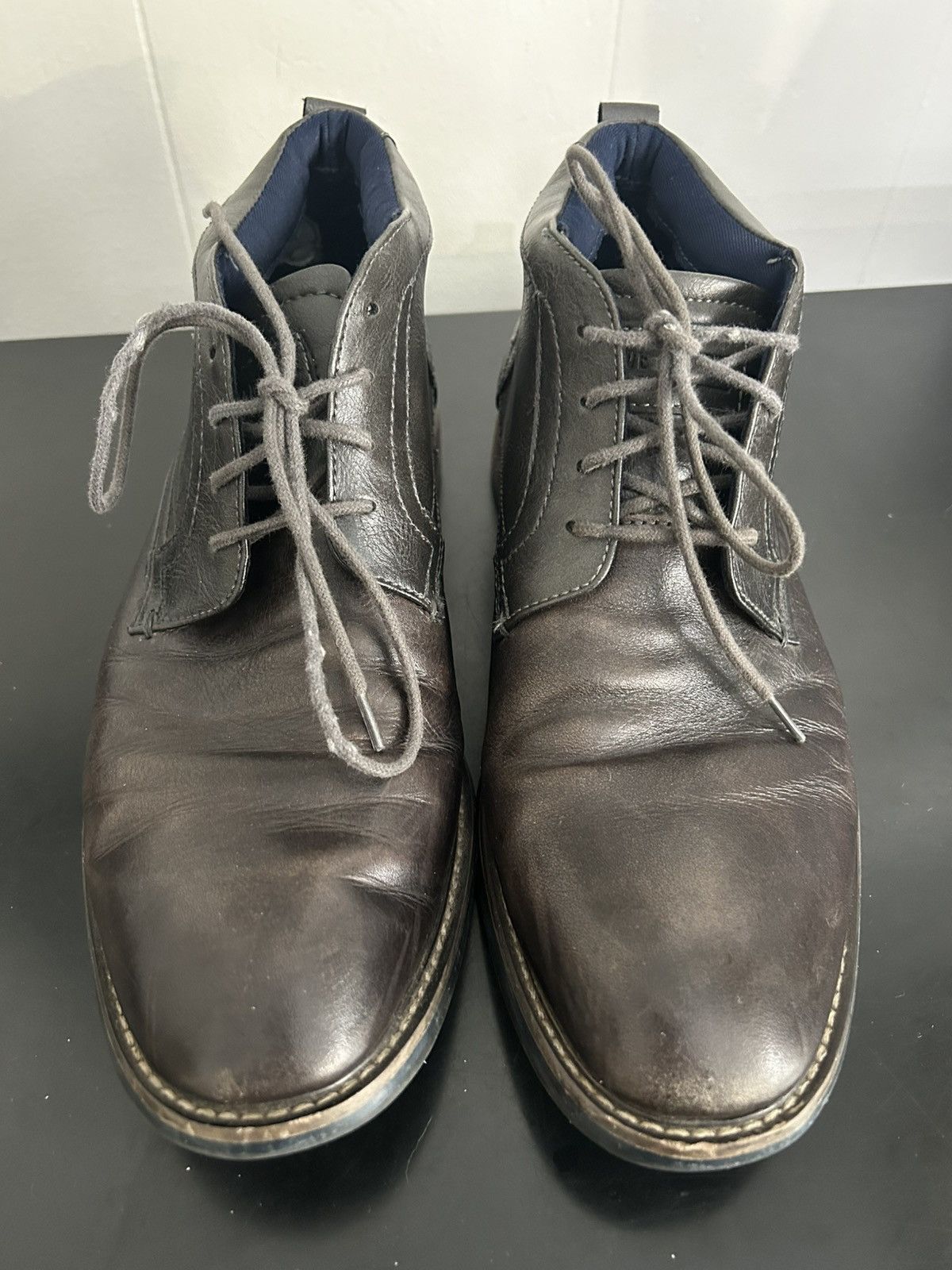 Steve Madden Steve Madden Leather P-Tunder Chukka Shoes Black Brown Sz 9 Size US 9 / EU 42 - 2 Thumbnail