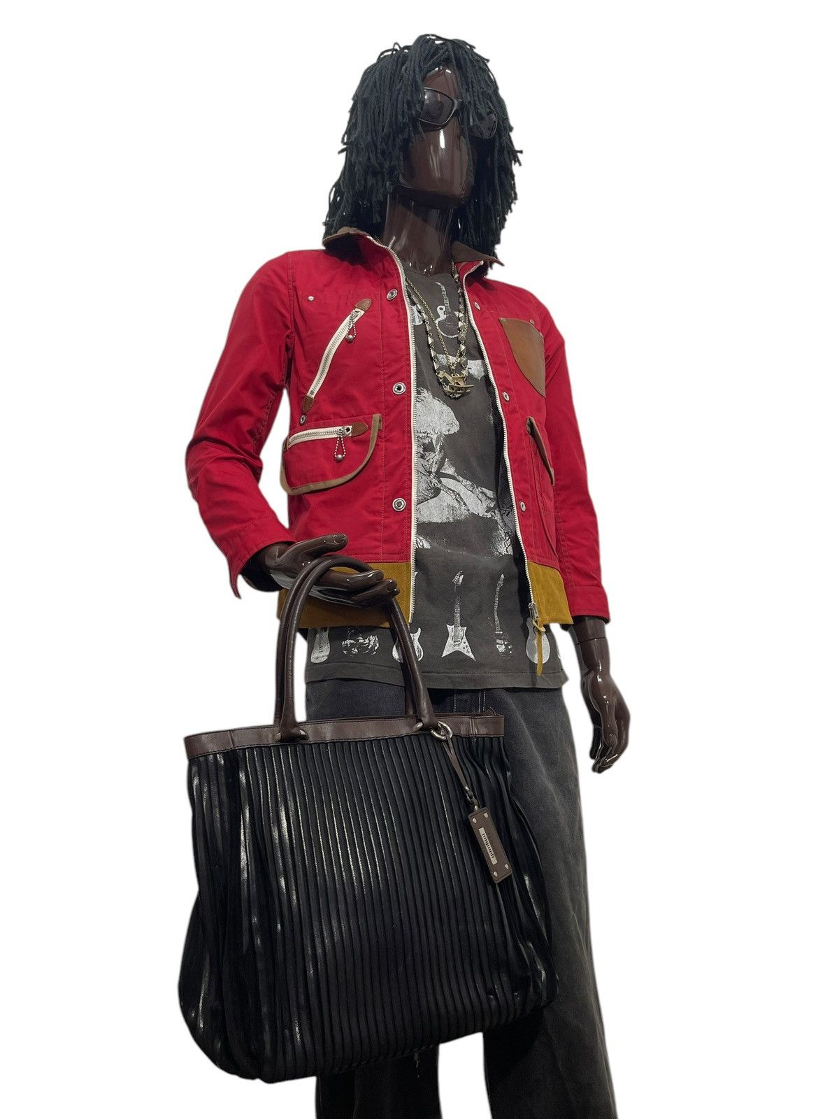 Genuine Leather Full Leather Gambini Italy Pleated Tote Shoulder Bag 1🟩5 Size ONE SIZE - 4 Thumbnail