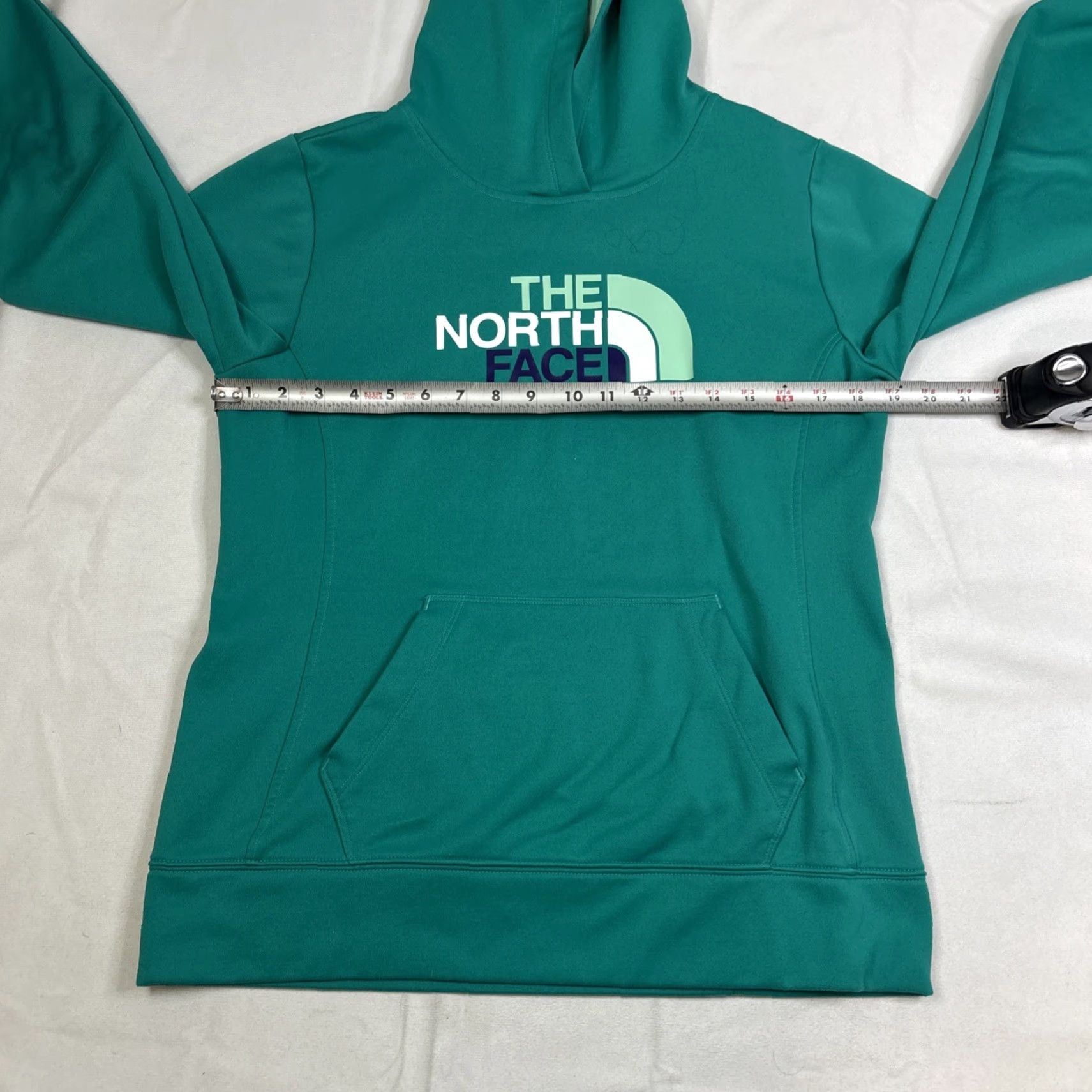 The North Face The North Face Women's M Sports Hoodie Teal 100% Polyester Logo Print Long-Sleeve Pullover Hoodie Activewear Size M / US 6-8 / IT 42-44 - 4 Thumbnail