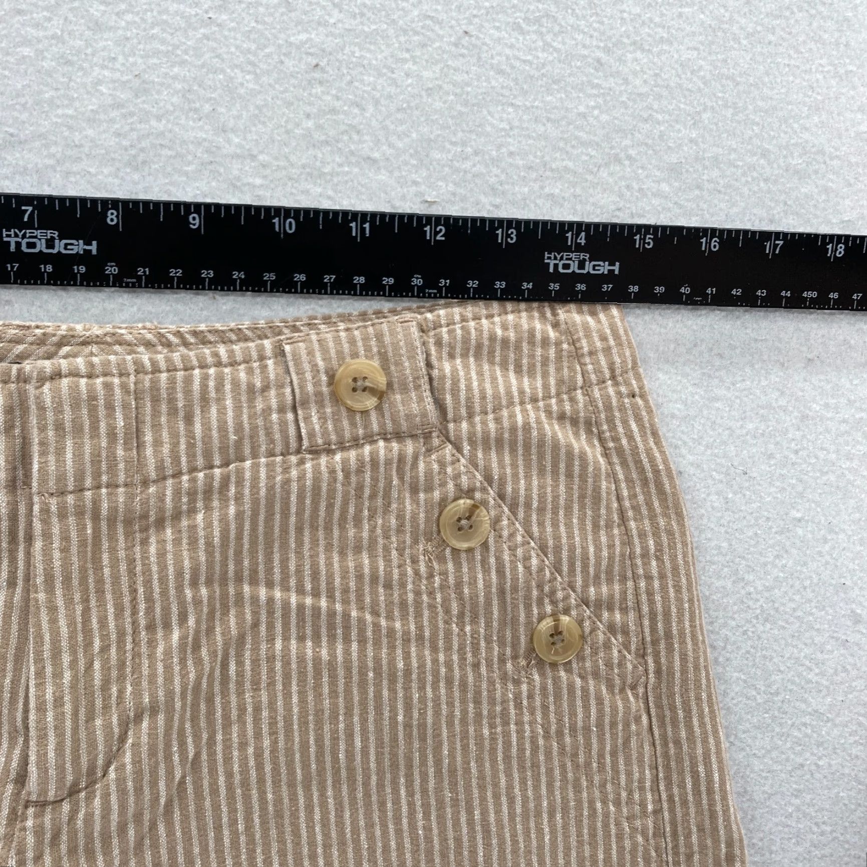 Banana Republic Banana Republic Martin Fit Linen Blend Shorts Women's 4 Brown Striped Low Rise Size 27" / US 4 / IT 40 - 7 Thumbnail