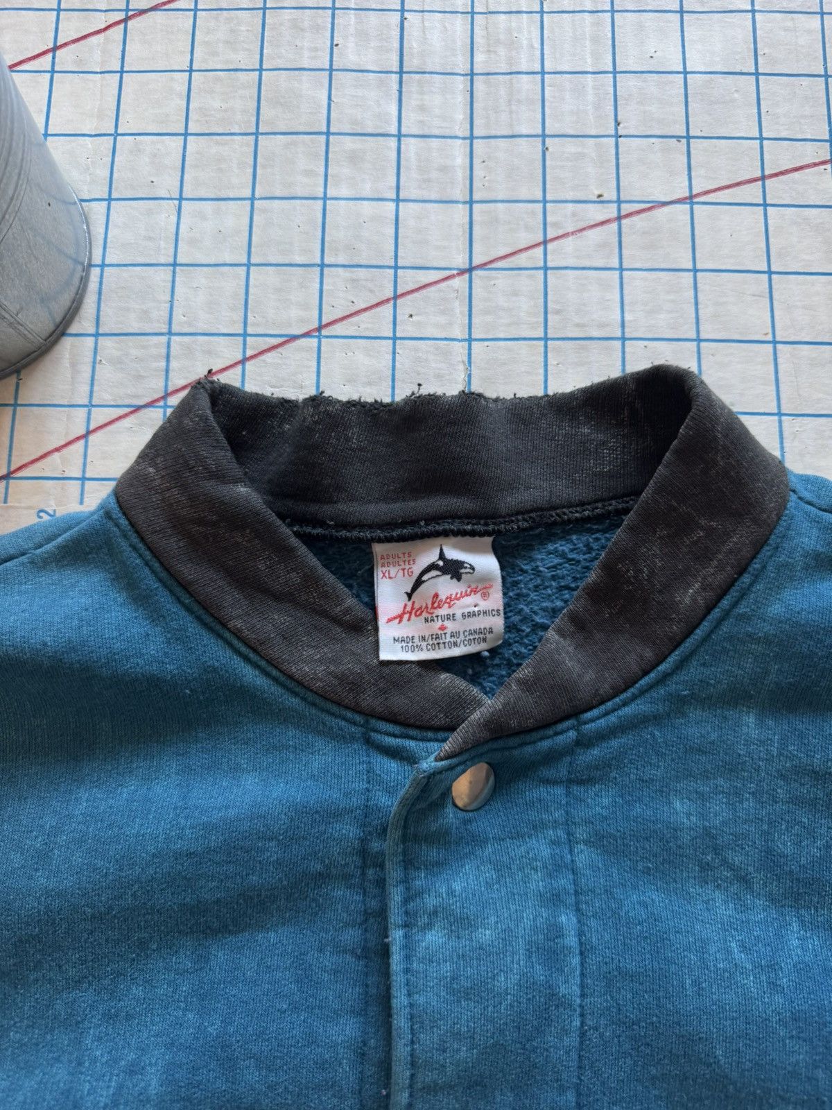 Vintage Vintage Harlequin Graphics Wolf Graphic Cotton Bomber Jacket Size US XL / EU 56 / 4 - 12 Thumbnail