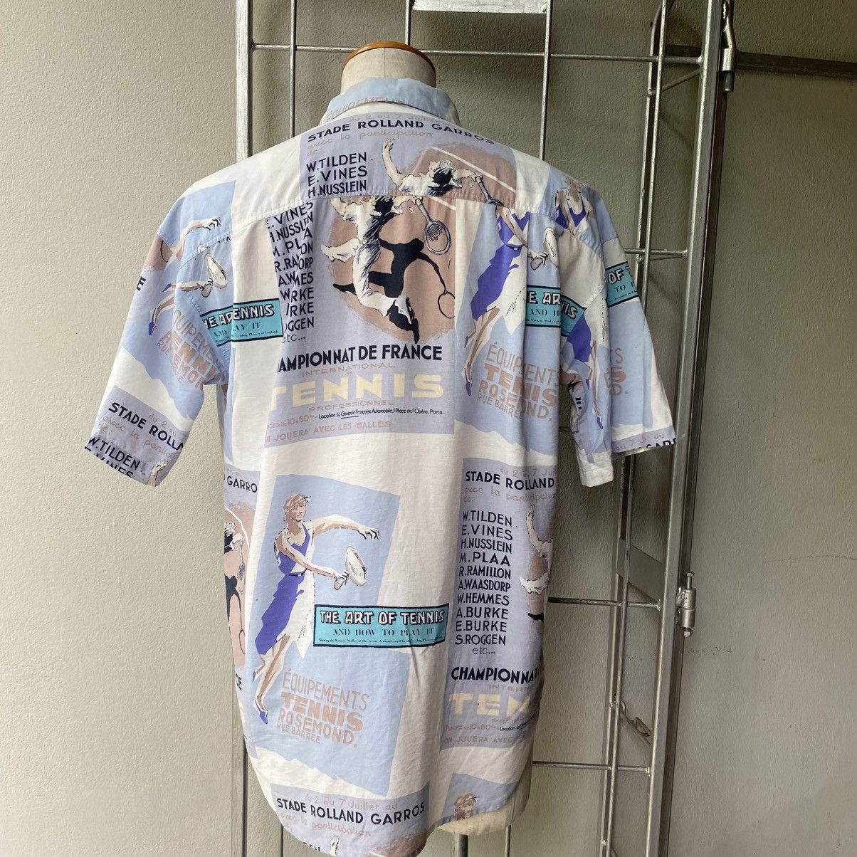 Japanese Brand Jose Allen Coquille Tennis Print Shirt Size US L / EU 52-54 / 3 - 18 Thumbnail