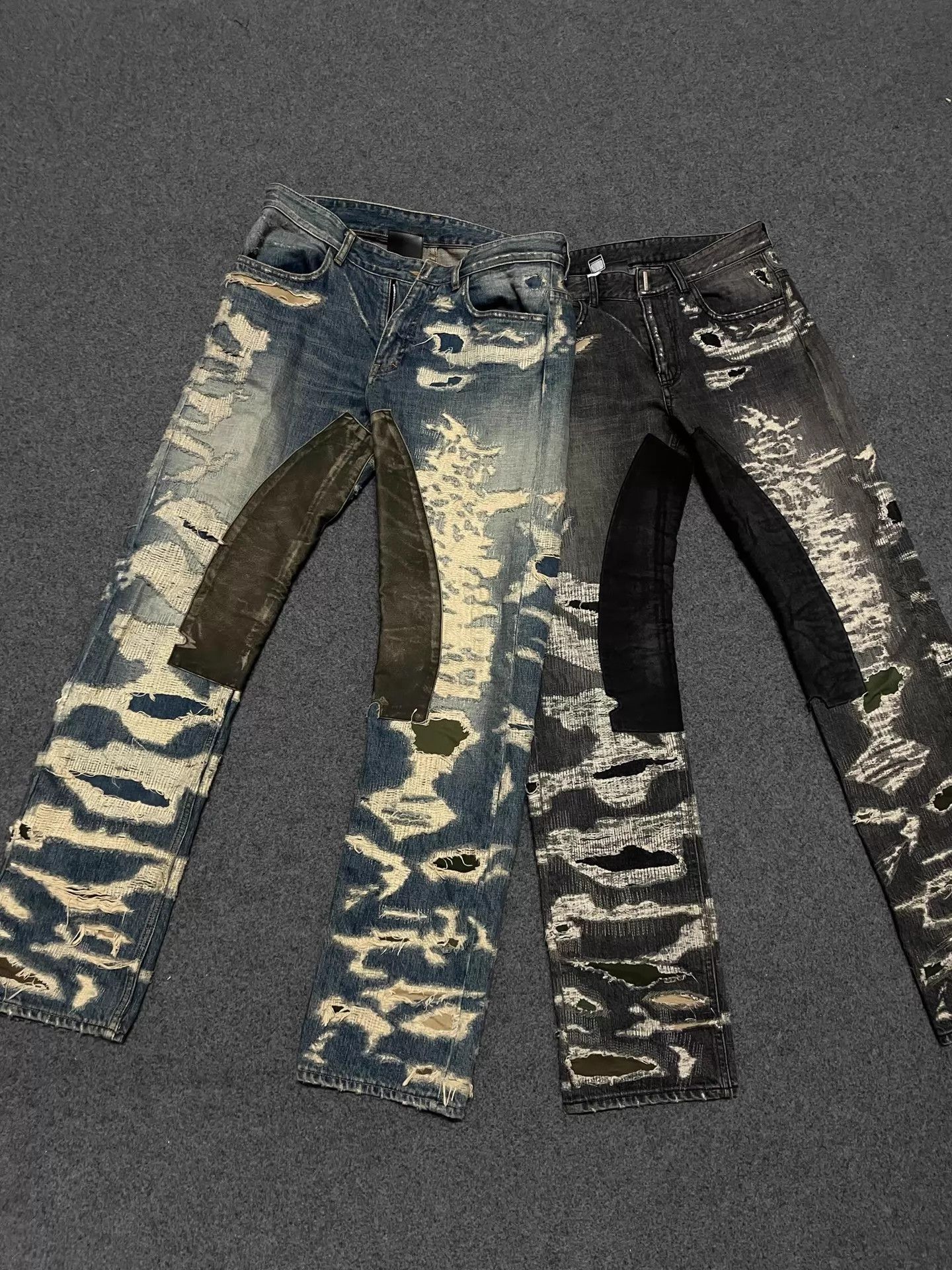Givenchy Givenchy Moleskin Distressed Boro Denim Jeans Black | Grailed