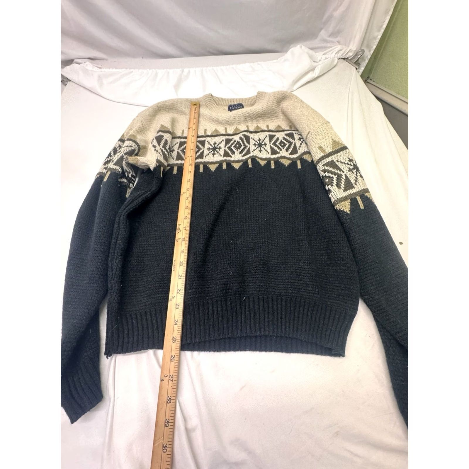 Basic Editions VINTAGE Basic Editions Nordic Fair Isle Snowflake Sweater Mens L Blue 90s Grandpa Size US L / EU 52-54 / 3 - 5 Thumbnail