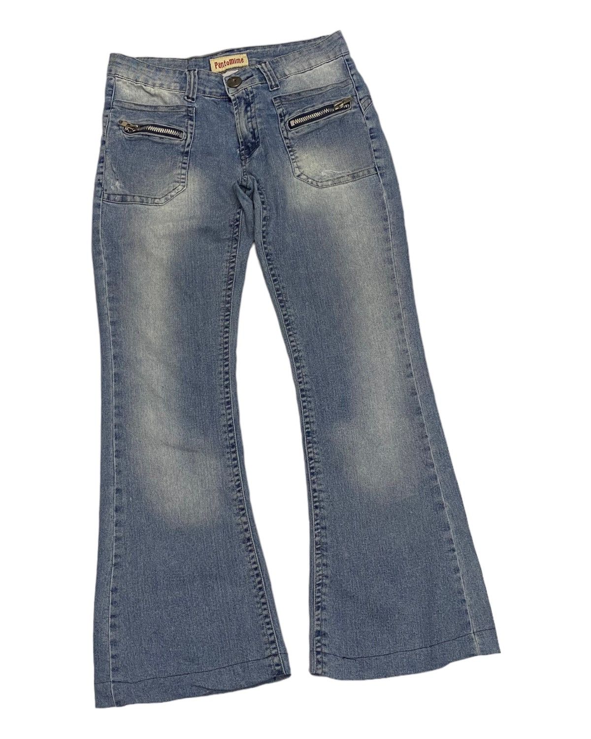 If Six Was Nine FLARE JEANS PANTOMIME ZIPPER POCKET DISTRESSED FLARED JEANS Size US 30 / EU 46 - 3 Thumbnail
