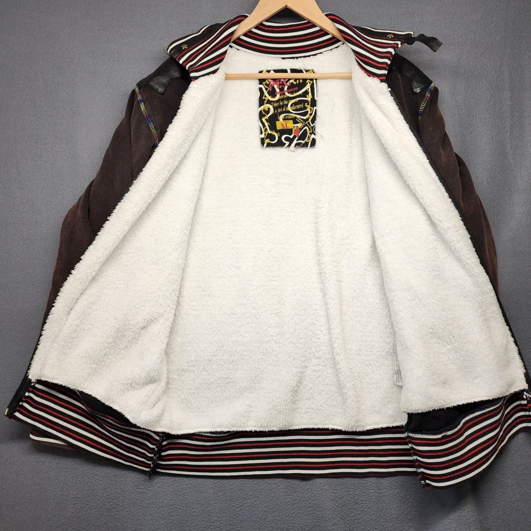 Vintage Pecci Jacket Mens XL Brown Full Zip Embroidered Wild at Heart Lucky Elephant Y2K Mens XL Brown Full Zip Embroidered Sherpa Lined Jacket Size US XL / EU 56 / 4 - 3 Thumbnail