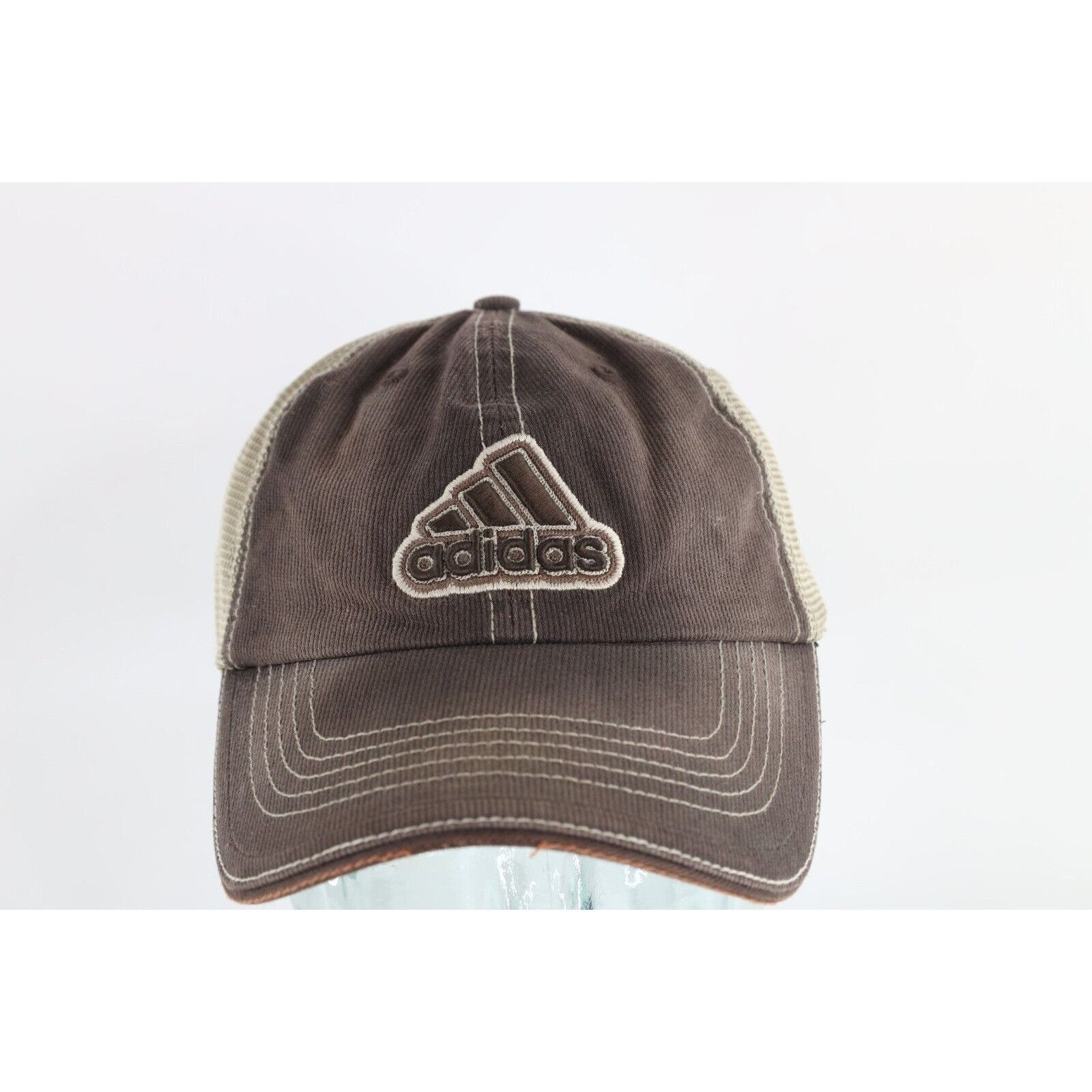 Adidas × Vintage Vintage Adidas Distressed Spell Out Ribbed Mesh Baseball Hat Size ONE SIZE - 1 Thumbnail